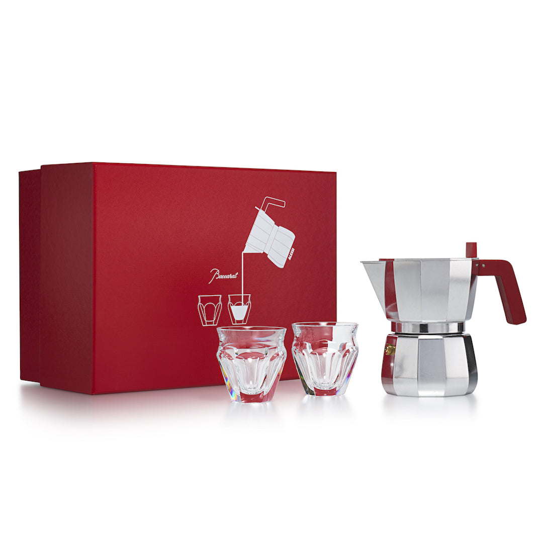 Alessi Harcourt Talleyrand Espresso Moka Pot Set - Premium Italian Stovetop Coffee Maker for Home & Office Use