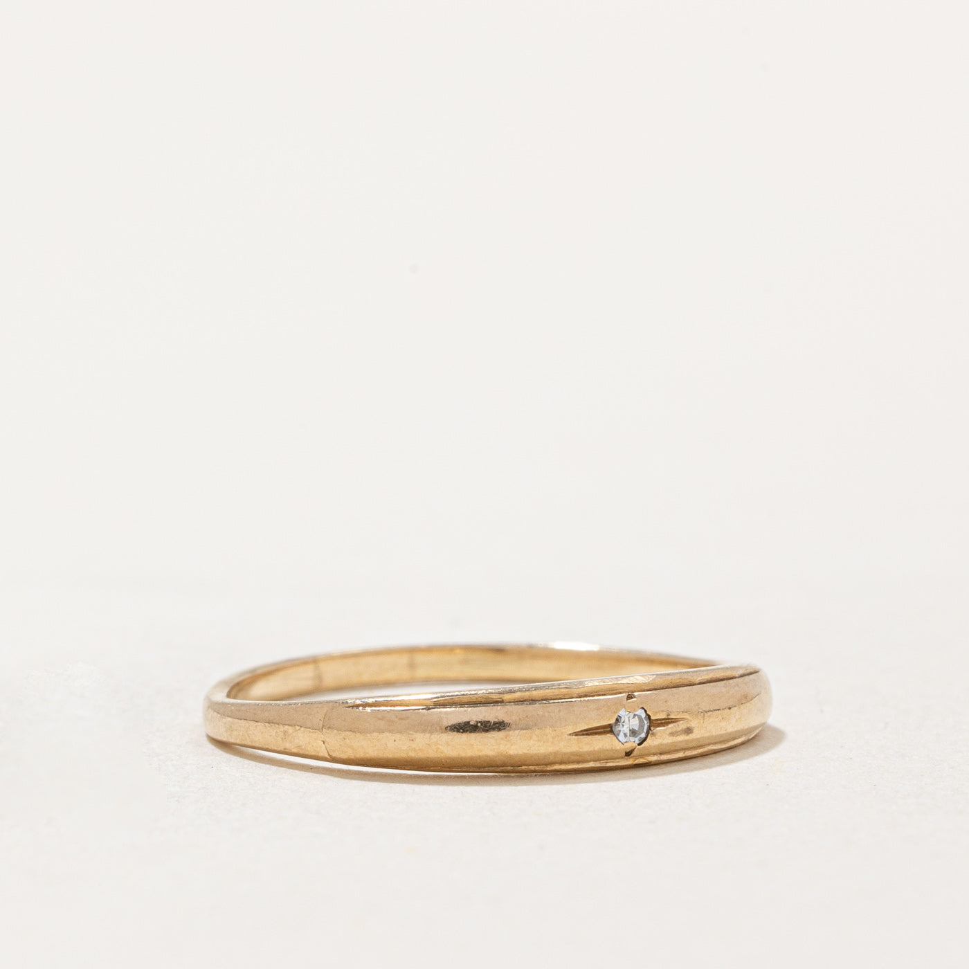 0.01ct Flush Set Diamond Wedding Band Ring - Size 6 | Dainty Stackable Ring for Women | Perfect for Anniversary, Engagement & Everyday Elegance