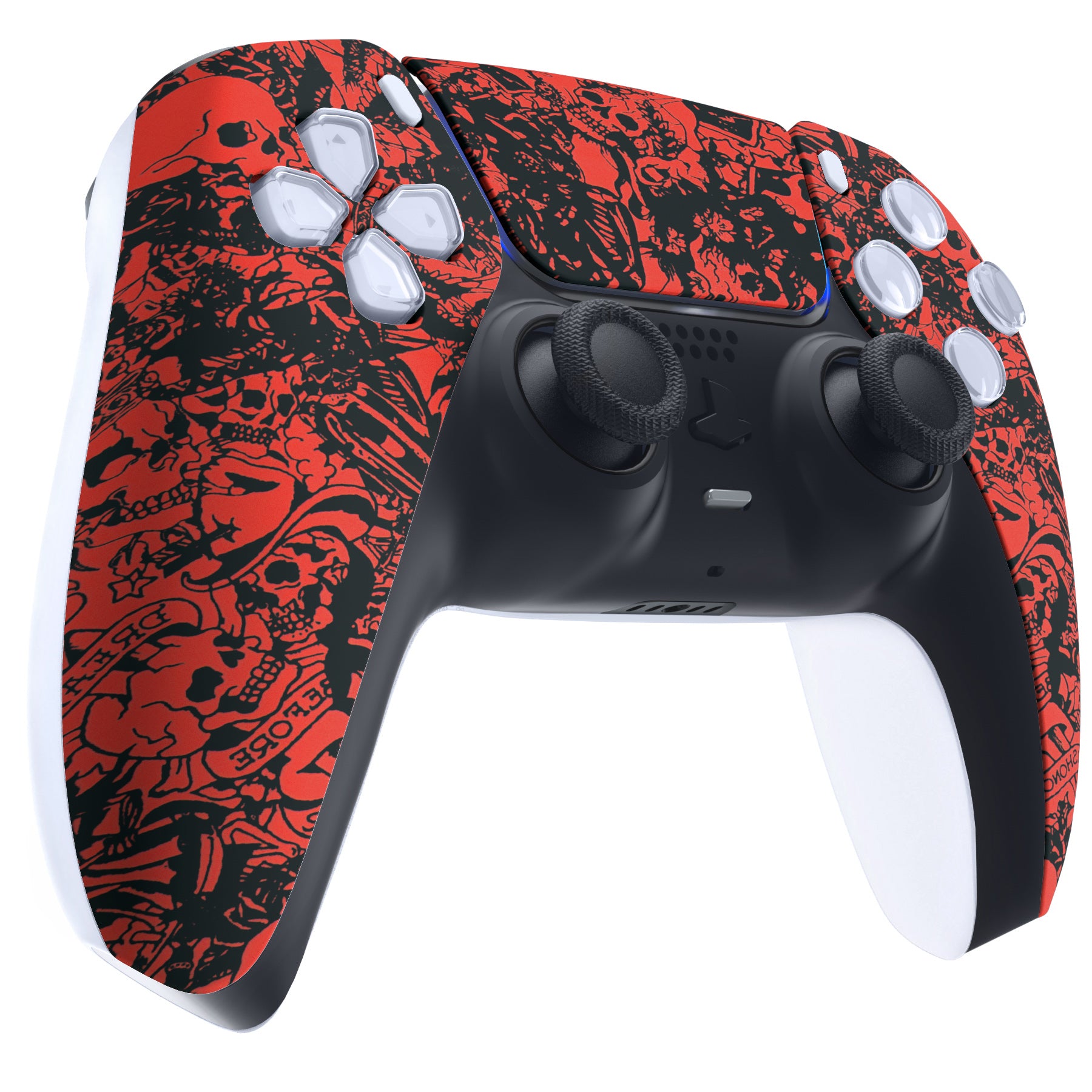 eXtremeRate PS5 Controller Front Housing Shell Replacement - Compatible with BDM 010/020/030/040/050 Models - Demons & Monsters Design - DIY Gaming Accessory for Custom Controller Modding & Enhanced Gaming Experience