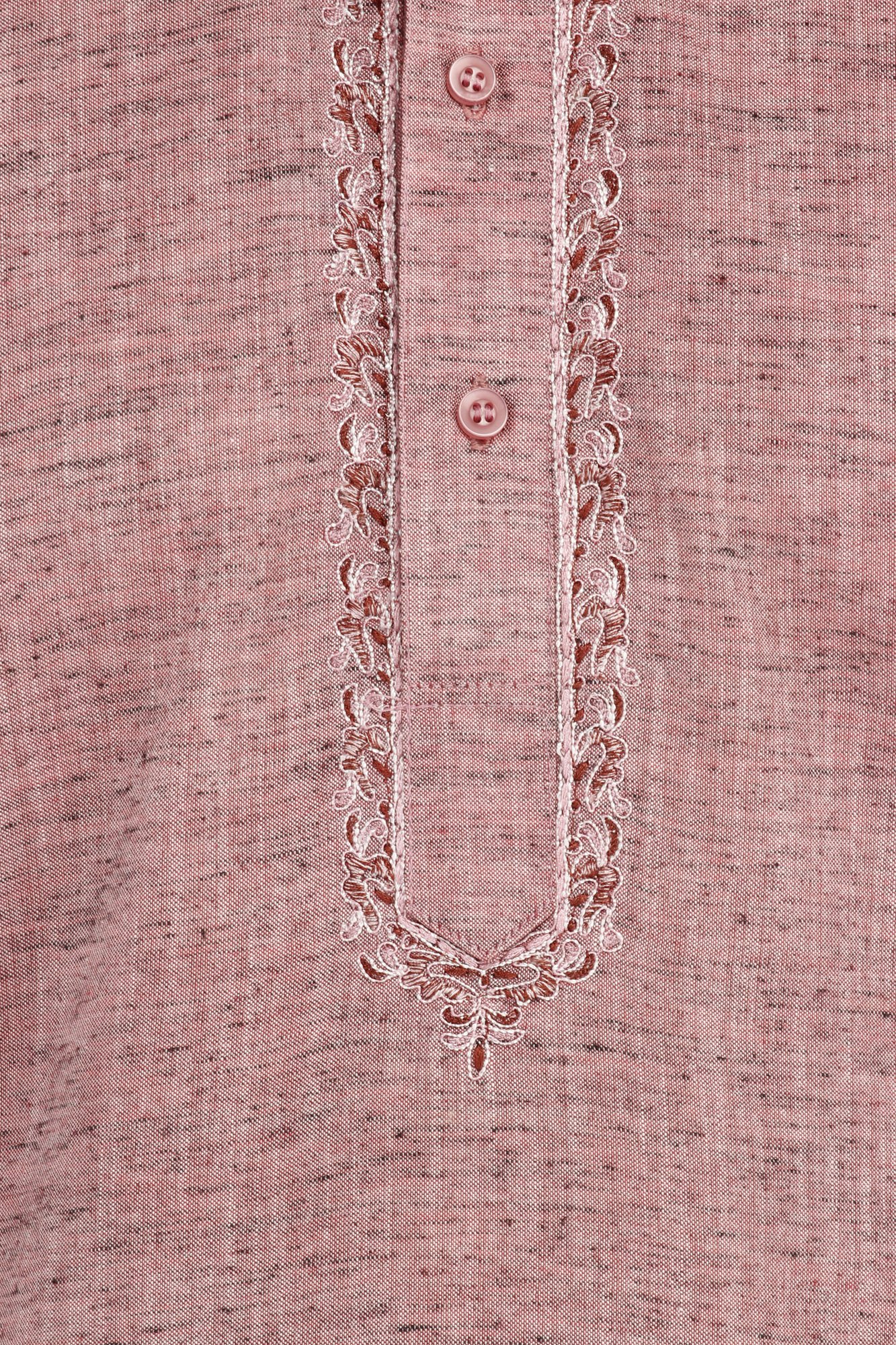 Handmade Plain Khadi Kurta Pajama Set with Elegant Neck Embroidery | Traditional Indian Ethnic Wear for Men | Perfect for Festivals, Weddings & Cultural Events