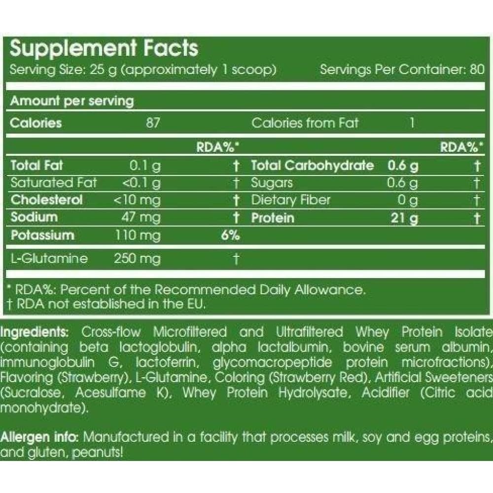 100% Pure Whey Protein Isolate Powder - 2000g Banana Flavor | Muscle Recovery & Post-Workout Shake for Athletes & Fitness Enthusiasts