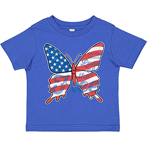 Patriotic Butterfly Toddler T-Shirt | Cute American Flag Print Kids Tee | Perfect for 4th of July, Memorial Day & Independence Day Celebrations