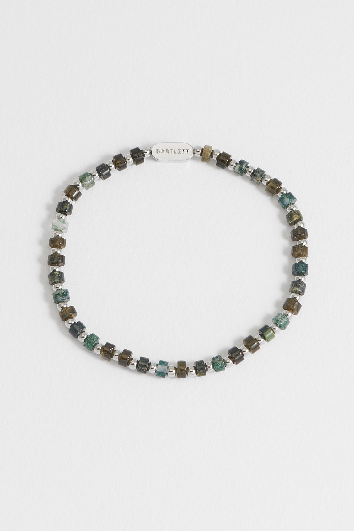 Natural Green Gemstone Rondelle Bracelet for Men - Healing Crystal Beaded Jewelry for Meditation, Yoga & Spiritual Energy (7.5-8.5 Inch Adjustable)