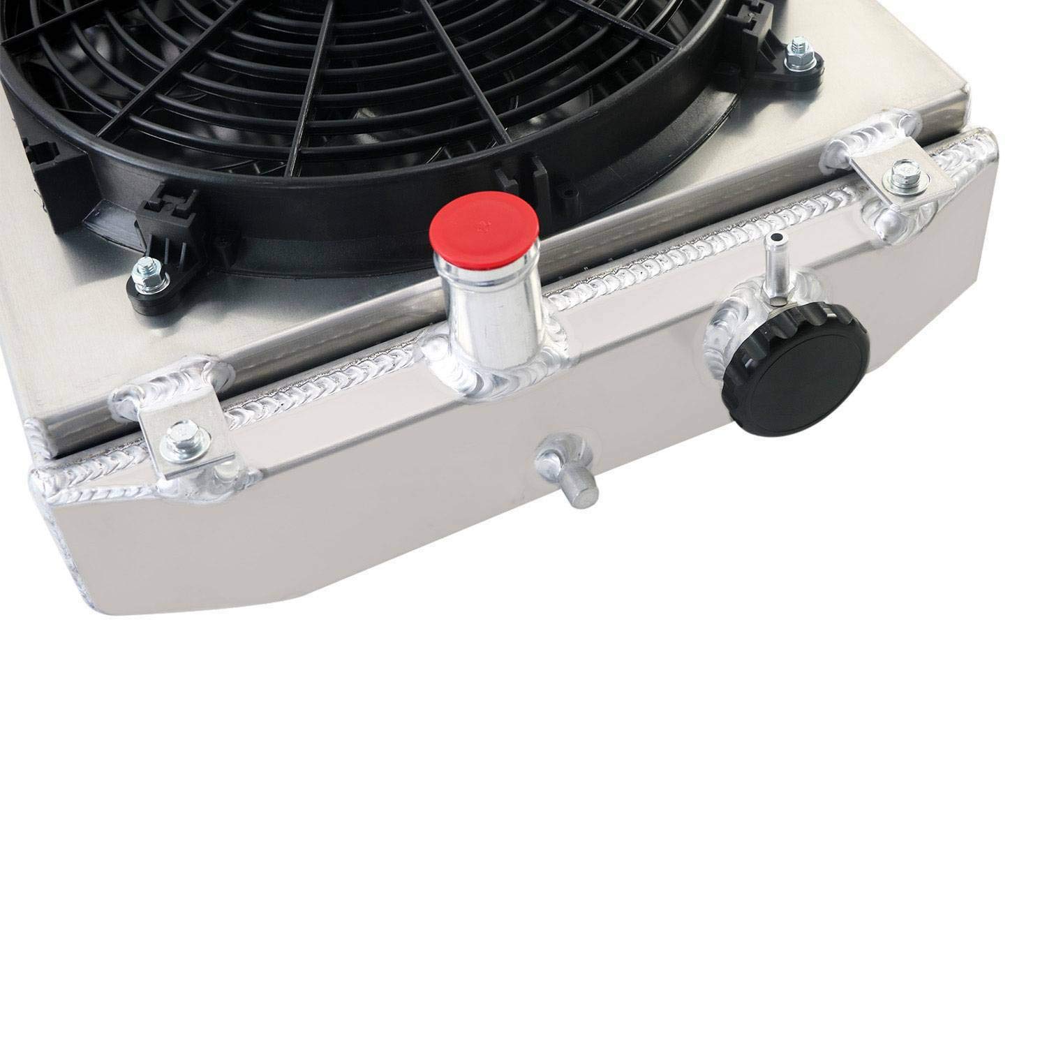 4-Row Aluminum Radiator for 1992-2000 Honda Civic EJ/EK/EG/DEL with D15/D16 Engine - Includes Shroud Fan & Relay Kit - Perfect for Engine Cooling & Performance Upgrades (Fits 1993-1999 Models) - Ideal for Daily Driving, Racing & Hot Weather Conditions