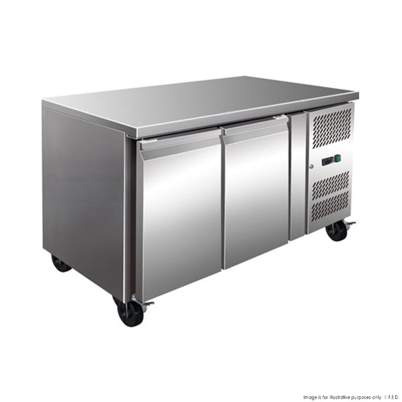 Commercial 2 Door Gastronorm Bench Fridge GN2100TN NSW1681 - Tropicalized for Hot Climates - Perfect for Restaurants, Cafes, and Catering Businesses