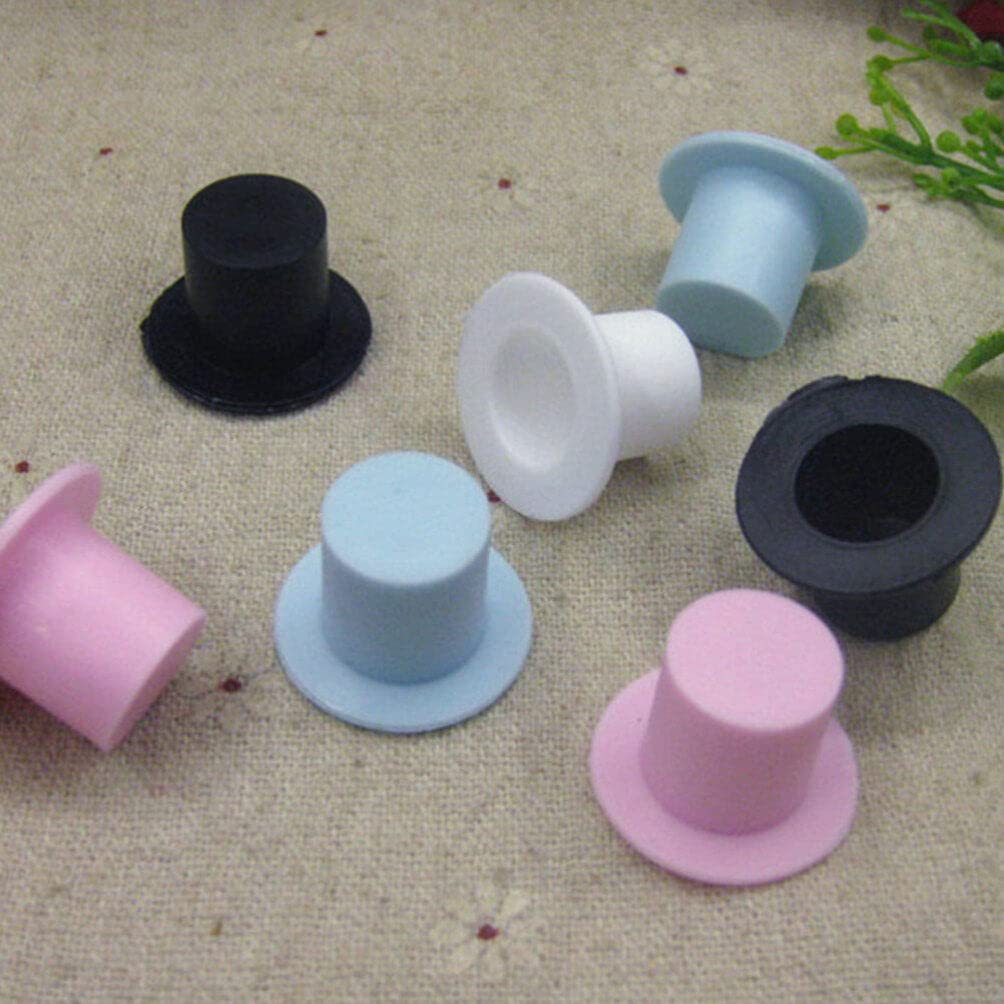 EXCEART 80pcs Mini Plastic Top Hats - Colorful Magician Hats for DIY Crafts, Kids Party Favors & Art Projects - Perfect for Costume Parties, Magic Shows, and School Events