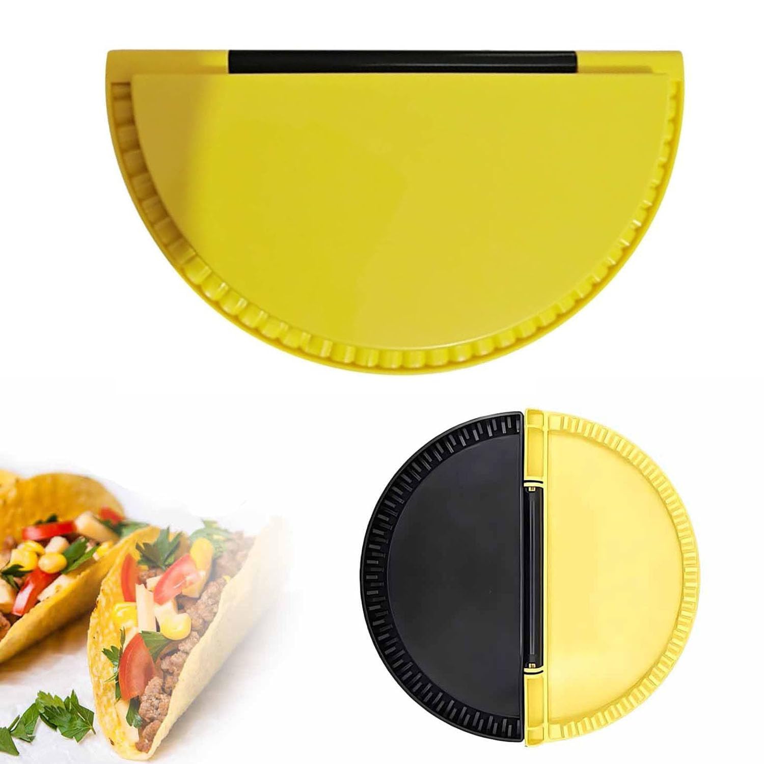 2PCS Tortilla Folder & Sealer - Large Tortilla Crimper & Empanada Maker for Burritos, Calzones, Enchiladas - Easy to Use Kitchen Tool for Perfect Wraps & Pastries (Ideal for Home Cooking & Meal Prep)