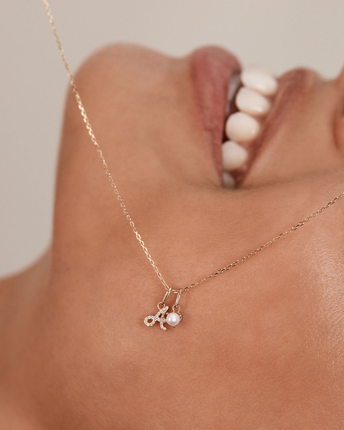14K Solid Gold Forever Love Diamond Letter Necklace Pendant - Personalized Initial Jewelry Gift for Women, Perfect for Valentine's Day, Anniversary & Special Occasions