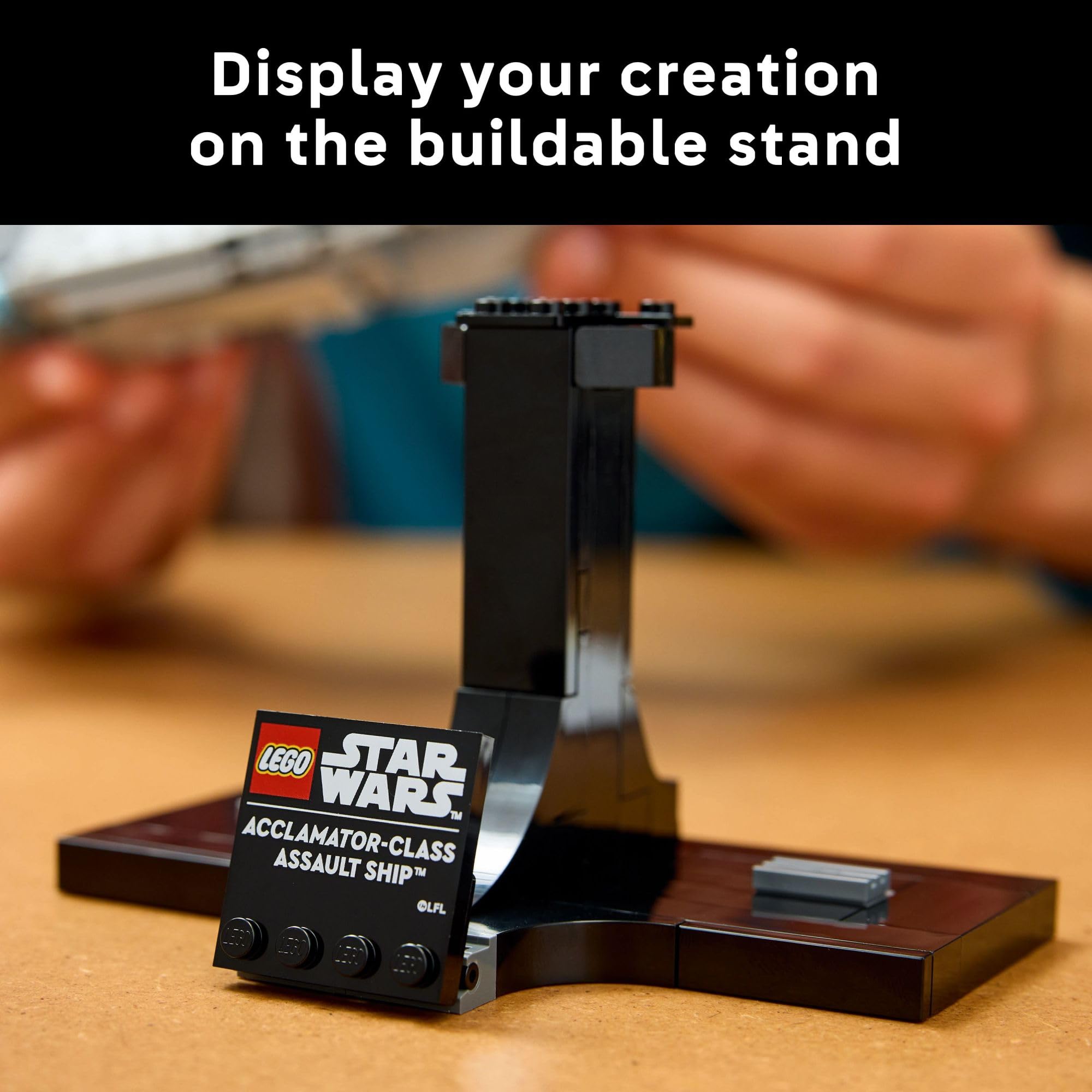 LEGO Star Wars: Attack of The Clones Acclamator-Class Assault Ship Building Set (75404) - Star Wars Collectible Model Kit with Display Stand for Adults - Perfect for Home Office Decor, Gift for Fans & Star Wars Enthusiasts