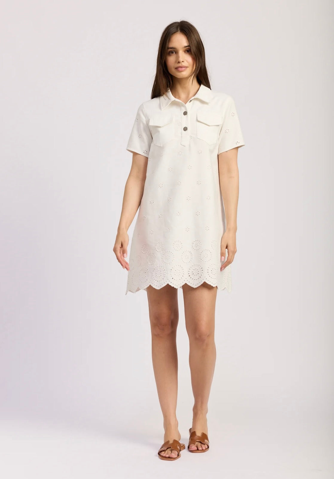 Courtney Mini Collared Dress for Women - Elegant Short Sleeve A-Line Dress for Work, Office, Party & Casual Wear | Summer Floral Print Dress with Pockets