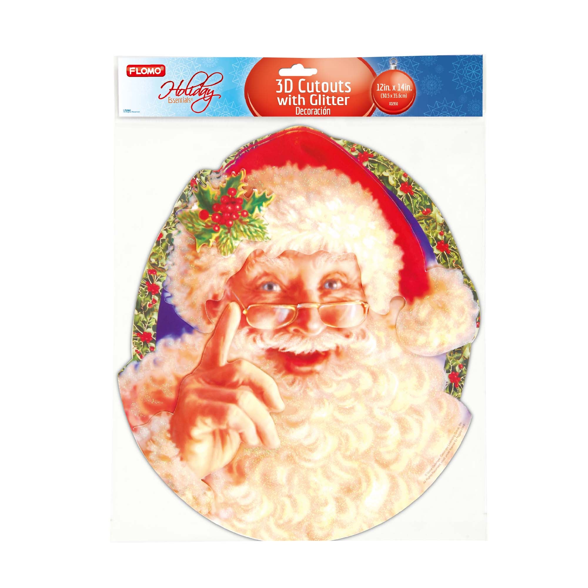3D Christmas Paper Cutout with Glitter - 12