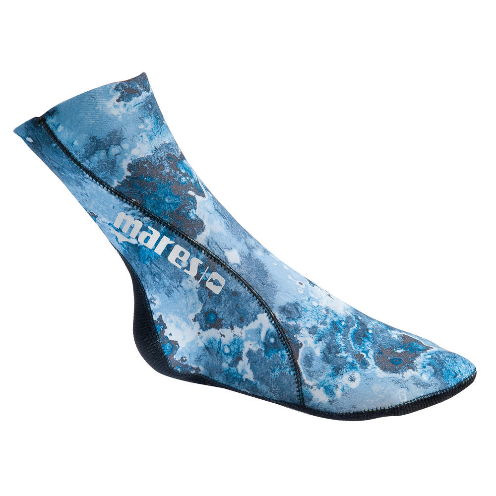Mares Camo Blue 30 Free Diving Socks - Neoprene Scuba Socks for Men & Women - Warm Waterproof Dive Booties for Snorkeling, Spearfishing & Water Sports - Clearance Sale