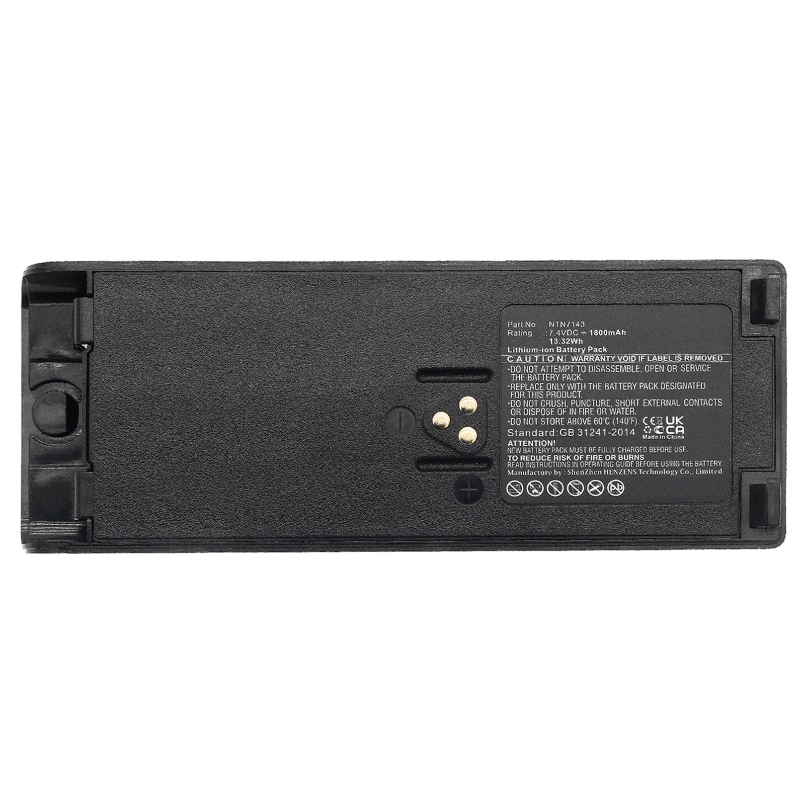 Synergy Digital 2-Way Radio Battery - 1800mAh Li-ion Replacement for Motorola NTN7144B & FuG11b (7.4V High Capacity) | Perfect for Construction, Security & Outdoor Communication