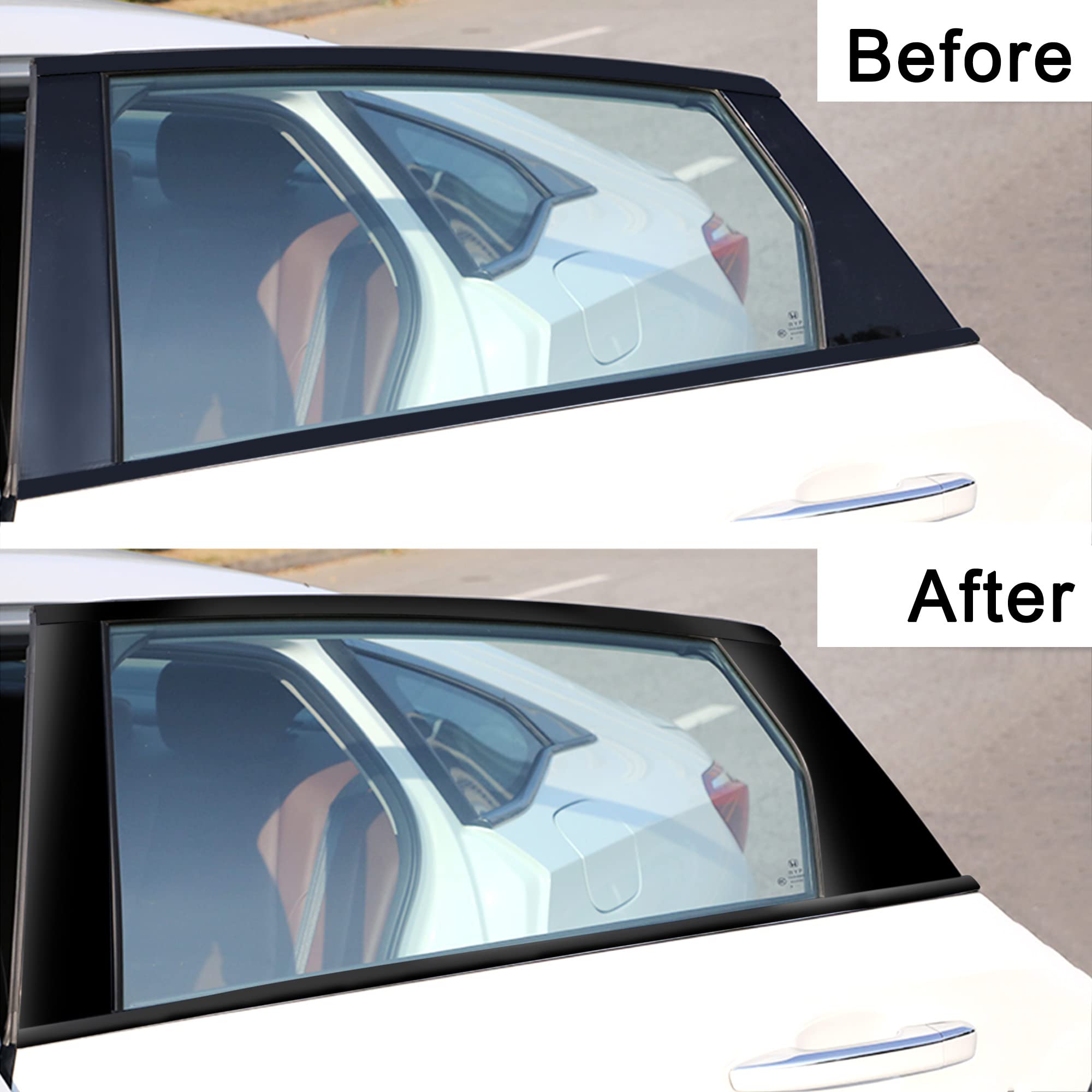 6-Piece Glossy Black Car Window Pillar Vinyl Stickers for 2018-2021 Honda Accord Sedan | Auto Exterior Overlay Wrap Trim Accessories | DIY Car Modification & Decoration | Weatherproof & Easy to Install for Enhanced Vehicle Style