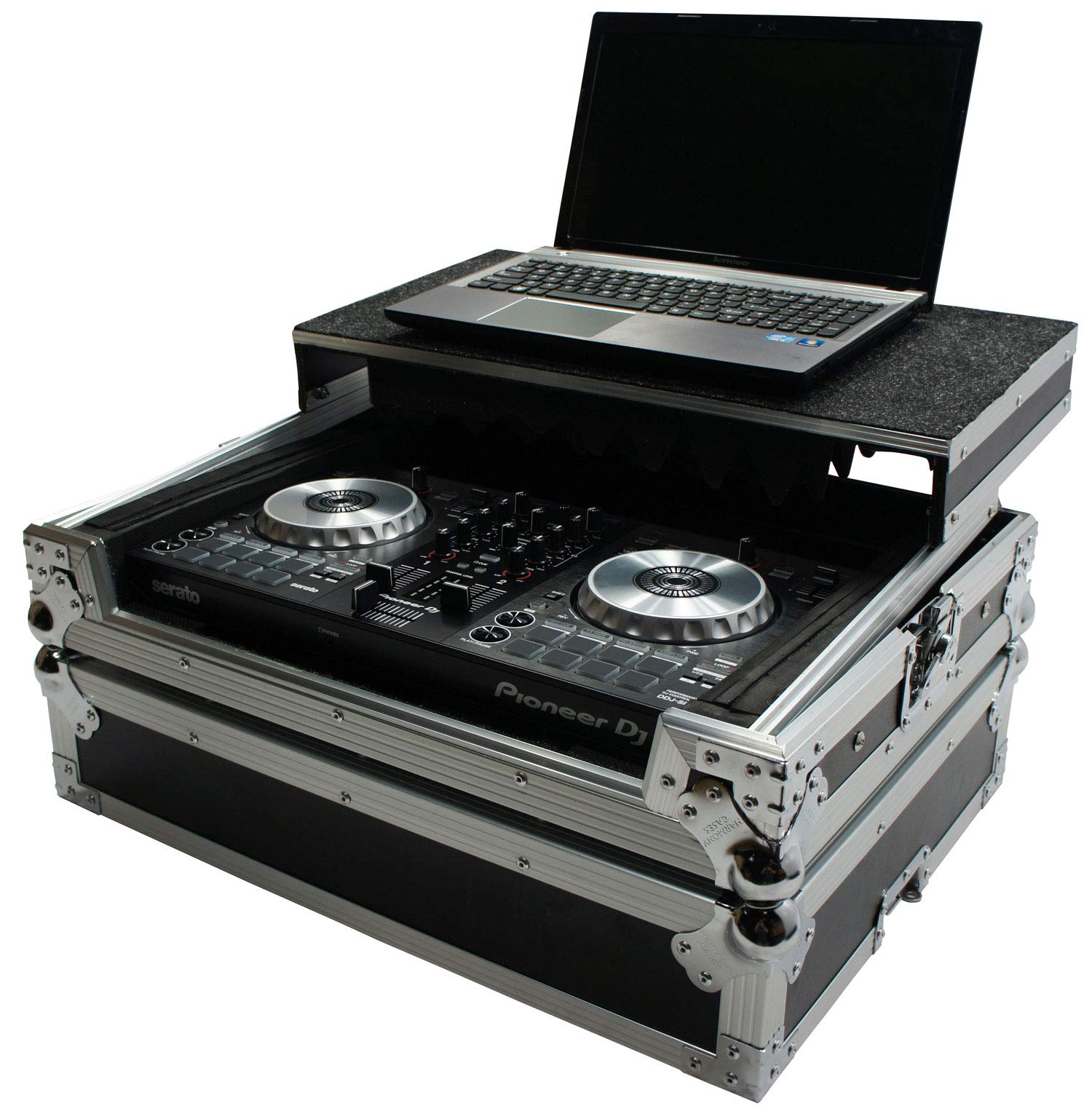 Harmony Audio HCMINILT Flight Glide Laptop Stand & DJ Case - Compatible with Hercules P32 DJ Controller | Portable DJ Equipment for Travel & Live Performances