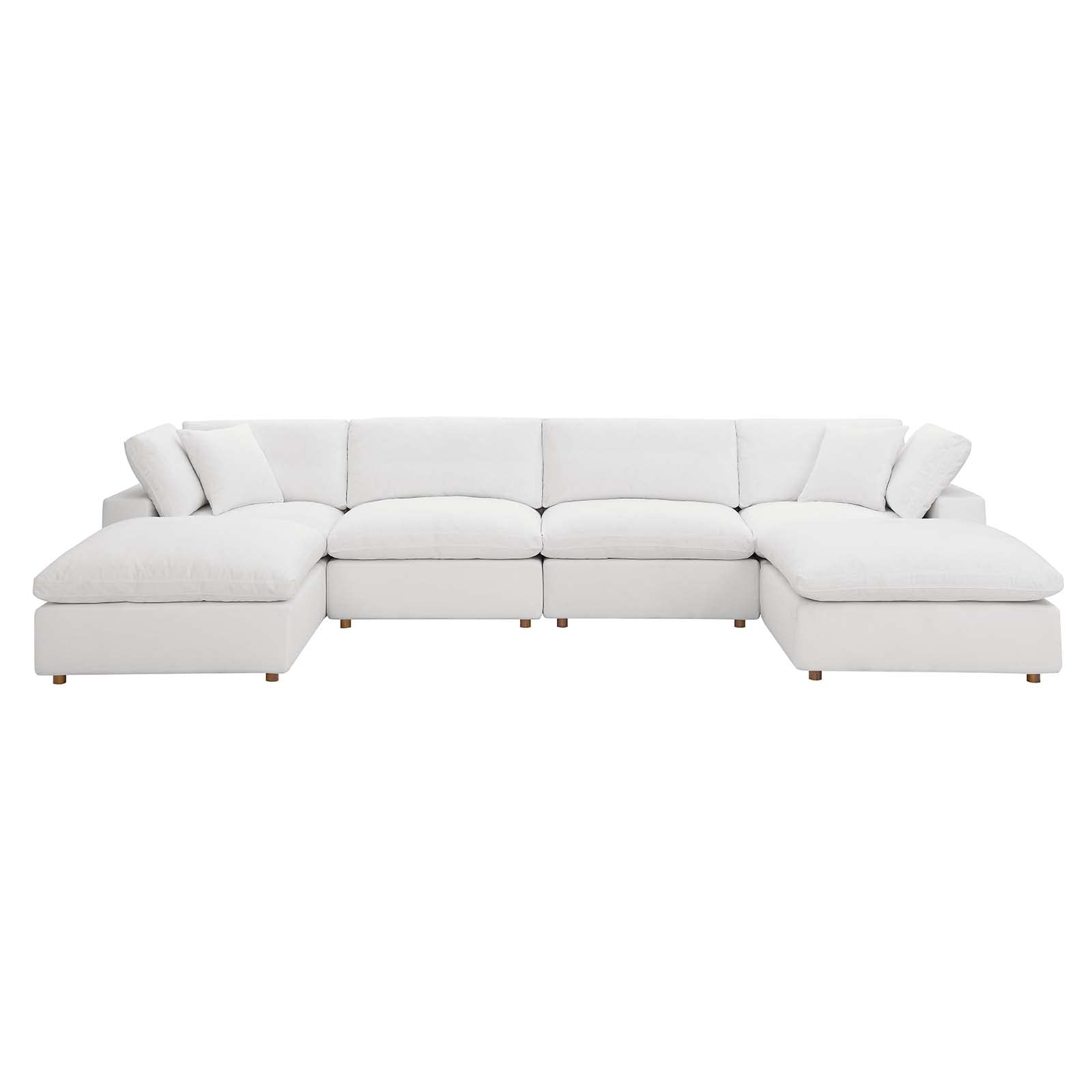 Modway Commix Down-Filled Overstuffed Upholstered 6-Piece Sectional Sofa Set - Luxurious Comfort for Living Room, Family Room & Home Theater - Perfect for Entertaining & Relaxation