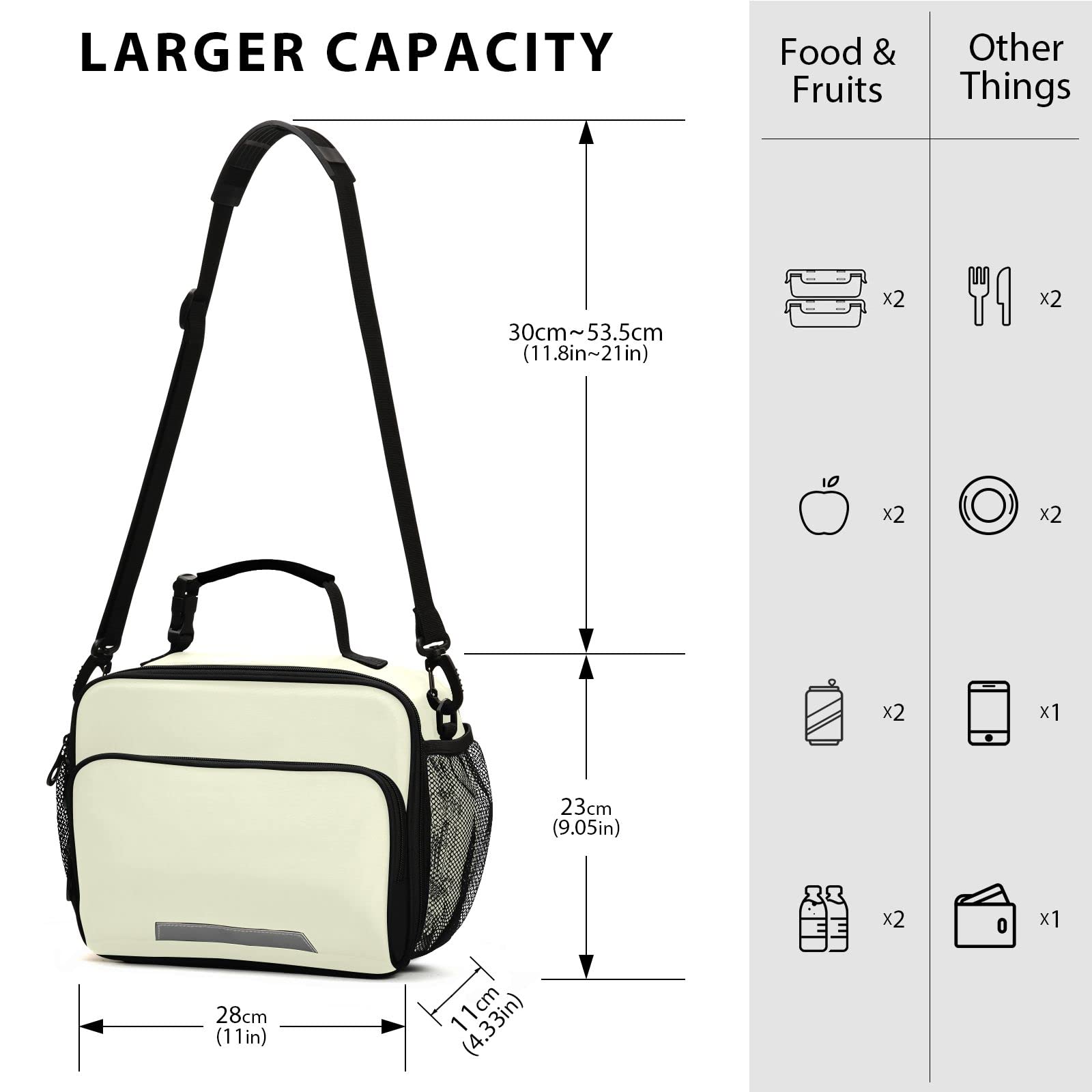 Insulated Light Yellow Kids Lunch Bag - Reusable Lunch Box for School, Boys & Girls - Eco-Friendly Lunch Bags for Women & Men - Perfect for School, Work & Picnics