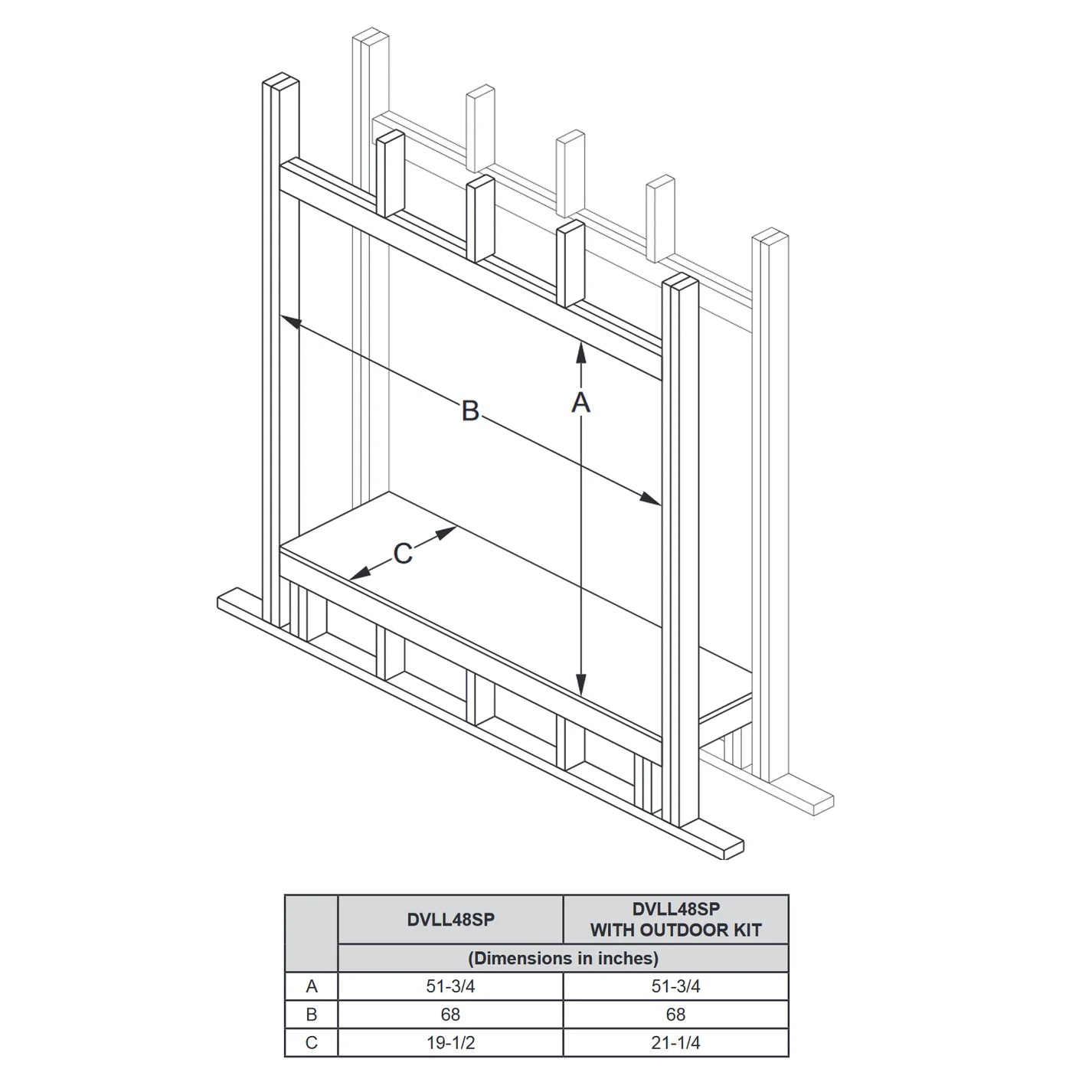48 Inch Empire Boulevard Direct Vent See-Through Fireplace - DVLL48SP90 - Perfect for Living Rooms, Bedrooms & Patios