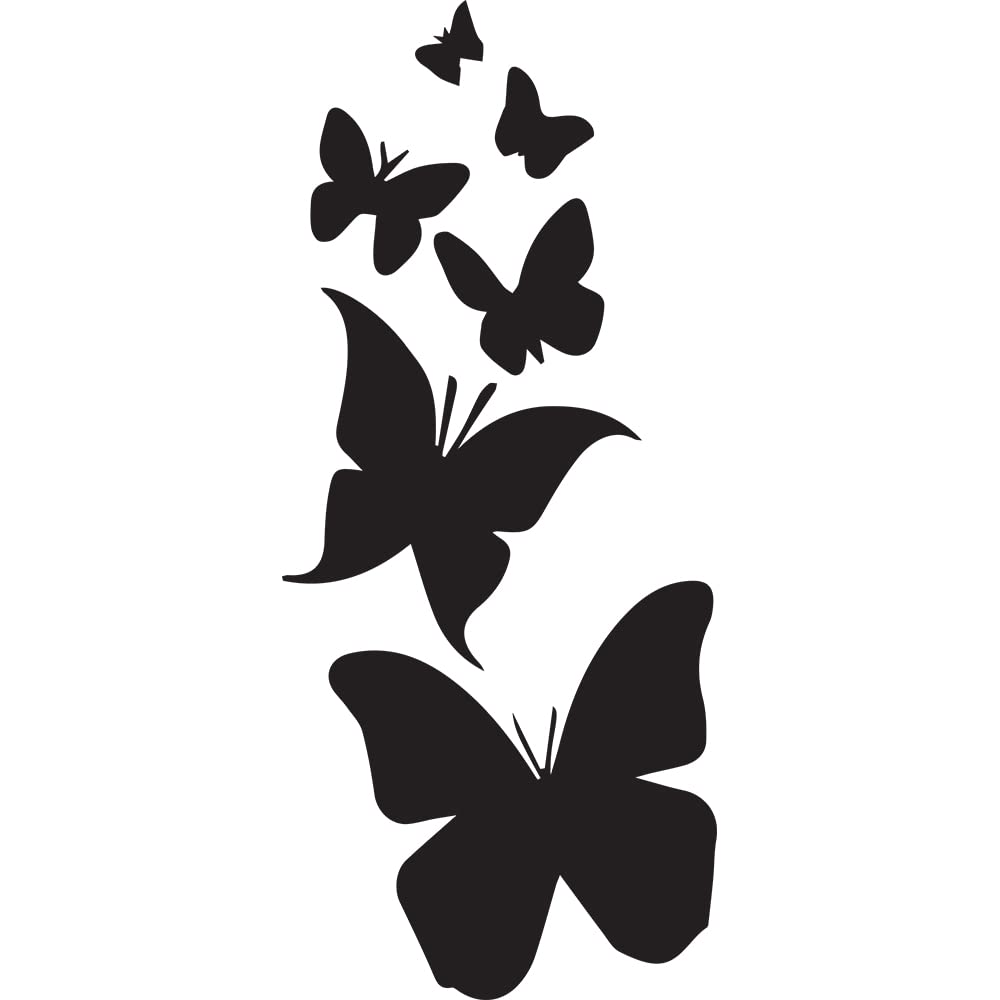 Premium Waterproof Vinyl Butterfly Decal Stickers (Set of 2) - Black Animal Design for Laptop, Phone, Helmet, Car Window, Mug & Wall Decor - Perfect for DIY Home, Office & Gift Scenes