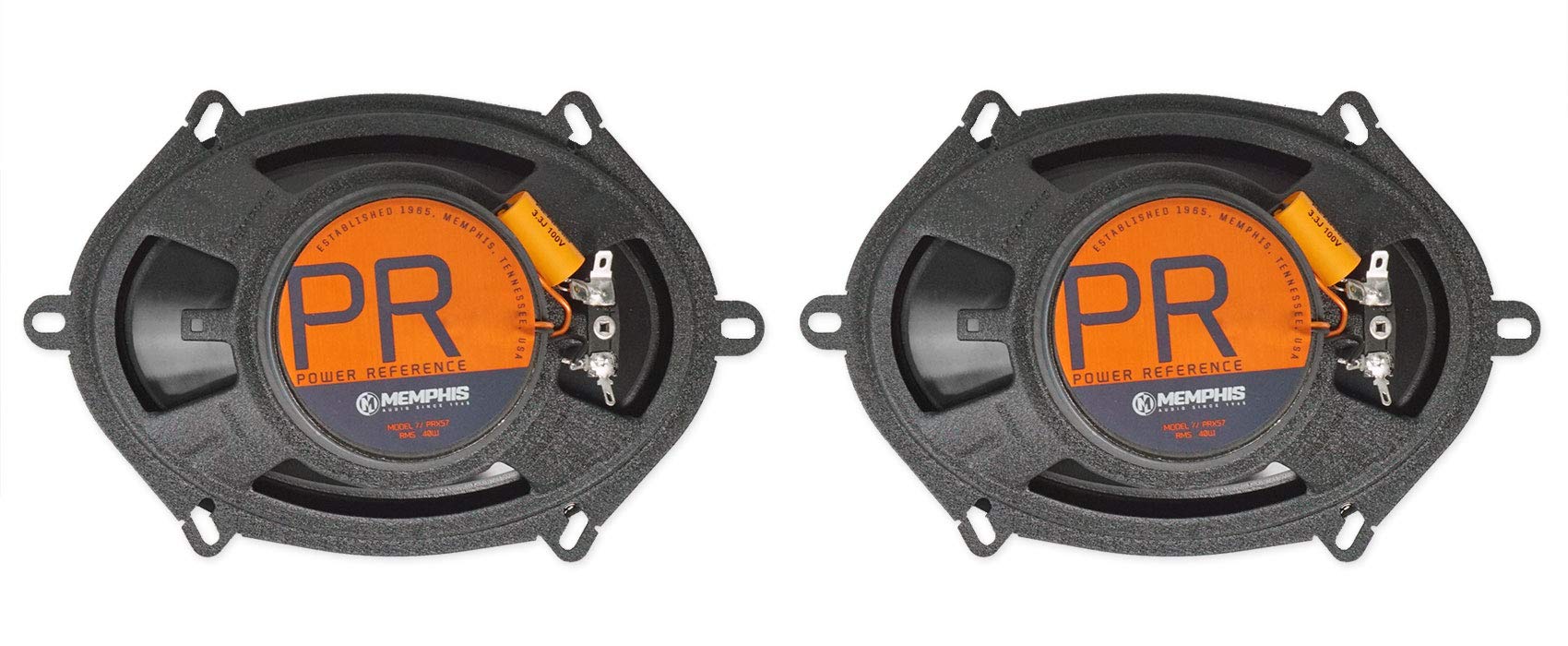Memphis Audio PRX57 5x7 or 6x8 80W Car Speakers with Pivot Tweeters + Rockville Rockmat RM12-B 12 Sq Ft Sound Deadening Kit – Upgrade Your Car Audio System for Clearer Bass and Reduced Road Noise