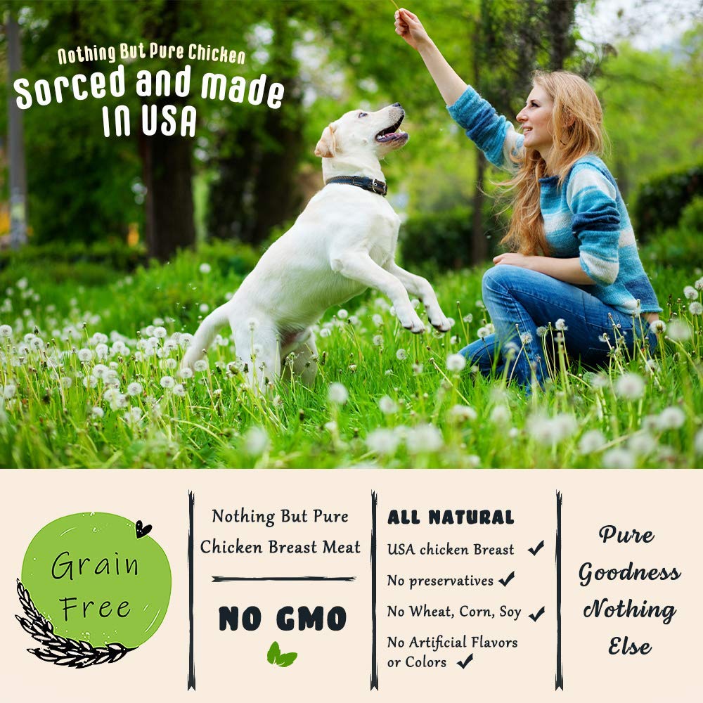 Premium American Paws Chicken Jerky Dog Treats - All Natural, Grain-Free, Made in USA (5 LB Bulk Pack) - Perfect for Training, Rewards & Dental Health