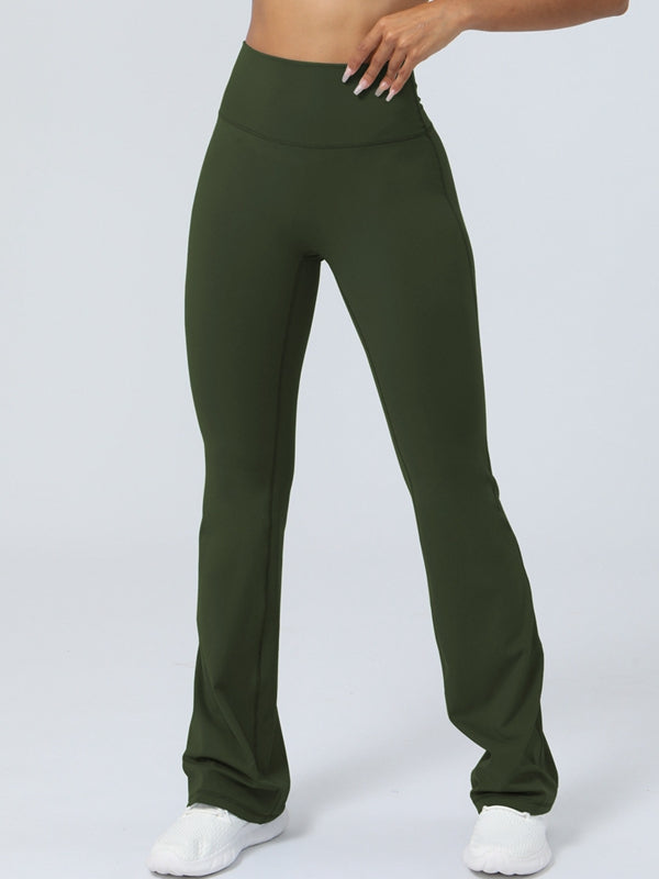 ZASUWA Women's Striped Flare Leggings - High Waisted Yoga Pants for Workout, Running & Casual Wear