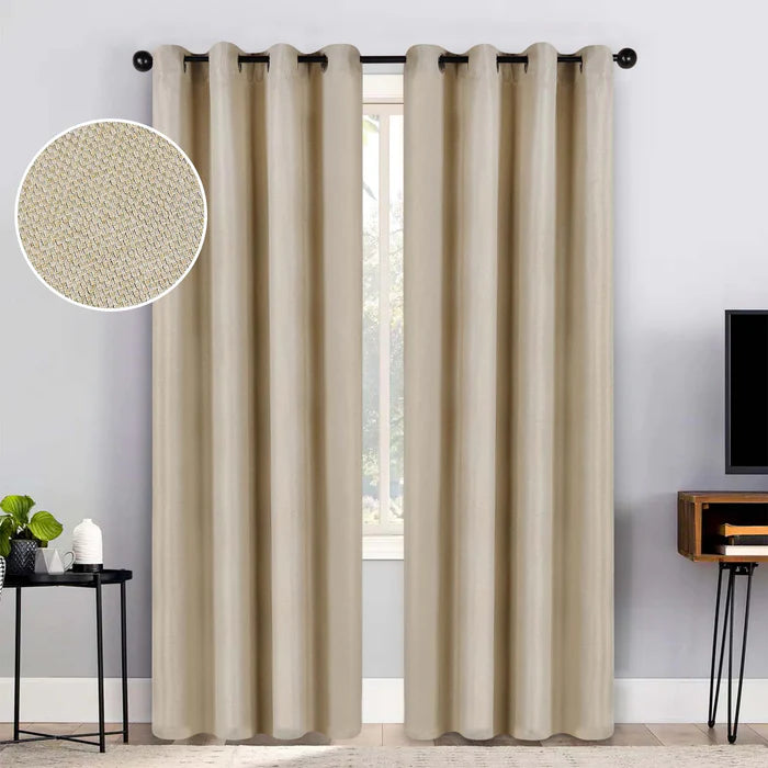 Blackout Curtains Set of 2 Panels - Jaxon Textured Room Darkening Window Drapes for Bedroom, Living Room & Home Theater (54x84 Inches)