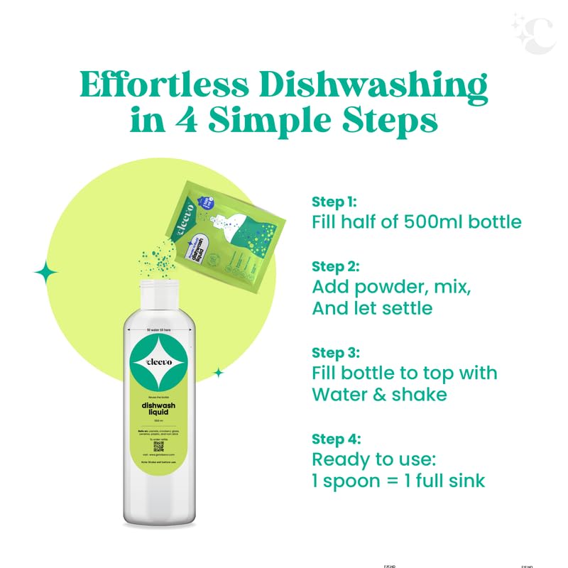 Cleevo Plant-Based Organic Dishwashing Liquid Gel - 1 Liter Refill Pack | Natural & Eco-Friendly Dish Soap for Tough Grease, Oil Stains & Burnt Food Residues | Vegan, Cruelty-Free, Pet & Child Safe | Lime Scent | Perfect for Daily Kitchen Cleaning, Hand Washing Dishes & Environmentally Conscious Homes