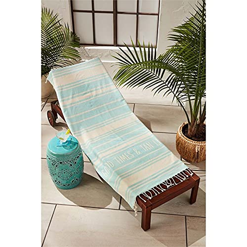 Premium Light Blue Turkish Cotton Pool & Beach Towel - Ultra Soft, Quick Dry, Large Size for Swimming, Sunbathing, and Travel