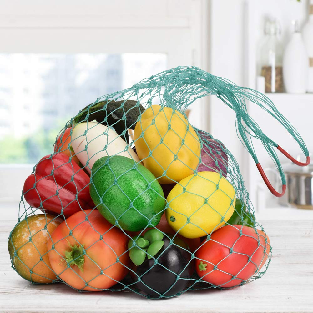 Reusable Foldable Breathable Nylon Mesh Fruit and Vegetable Storage Bags - Eco-Friendly Produce Bags for Groceries, Picnics, and Farmers Market Shopping