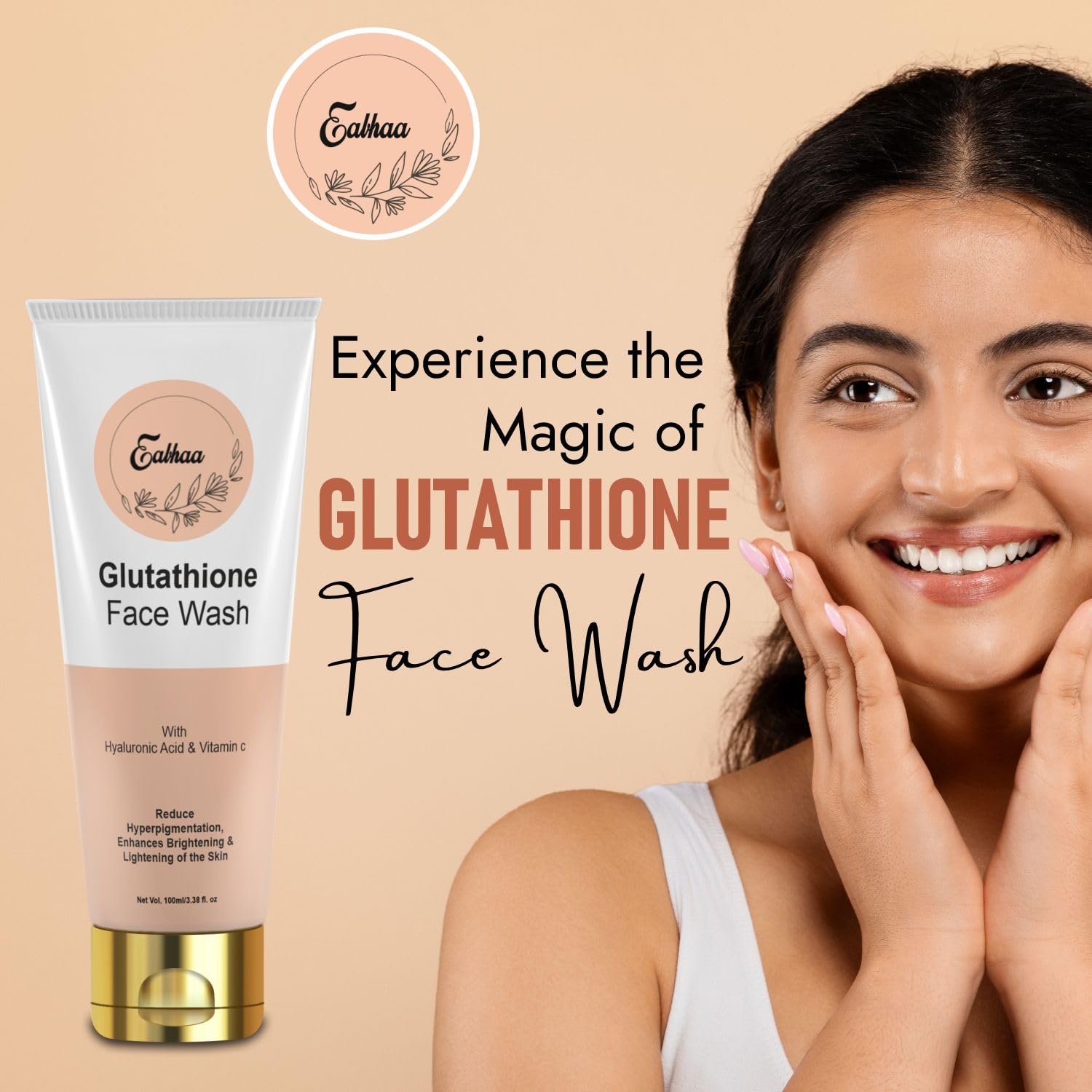 Eabhaa Vitamin C & Glutathione Face Wash & Moisturizer Combo Pack - Oil Control, Brightening Facial Cleanser for All Skin Types (100ml) | Daily Skincare Routine for Women & Men