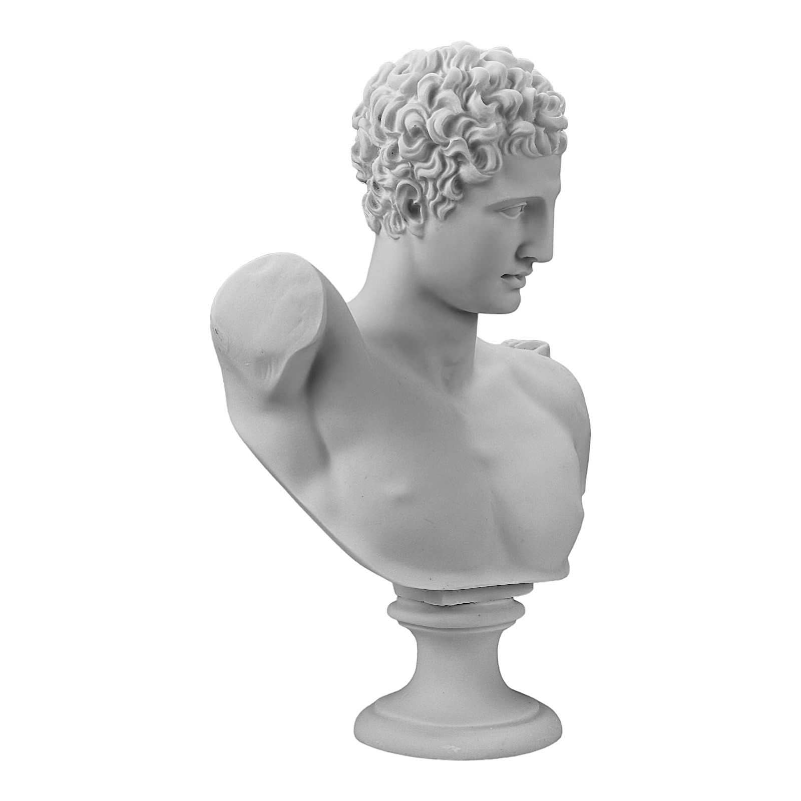 Hermes Bust Head - Greek God Statue Sculpture, Cast Marble Museum Replica - Perfect for Home Decor, Office Display & Greek Mythology Collections