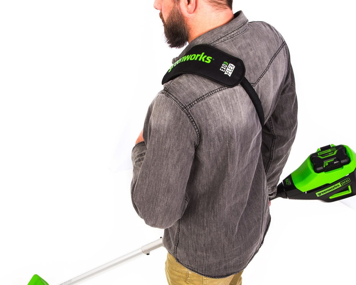 ExoFLEX Deluxe Shoulder Strap for String Trimmer & Leaf Blower - Ergonomic Support for Landscaping, Gardening & Yard Work