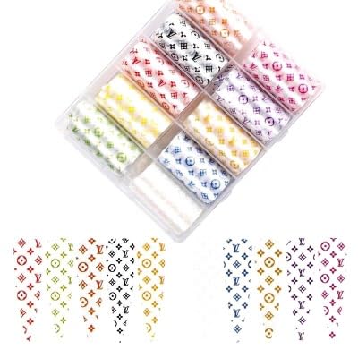 10 Rolls Black Nail Foil Transfer Sticker Kit - Nail Art Foil Sheets, Decals & Wraps for Women | DIY Manicure, Salon Nail Design, Party & Special Occasion Nails
