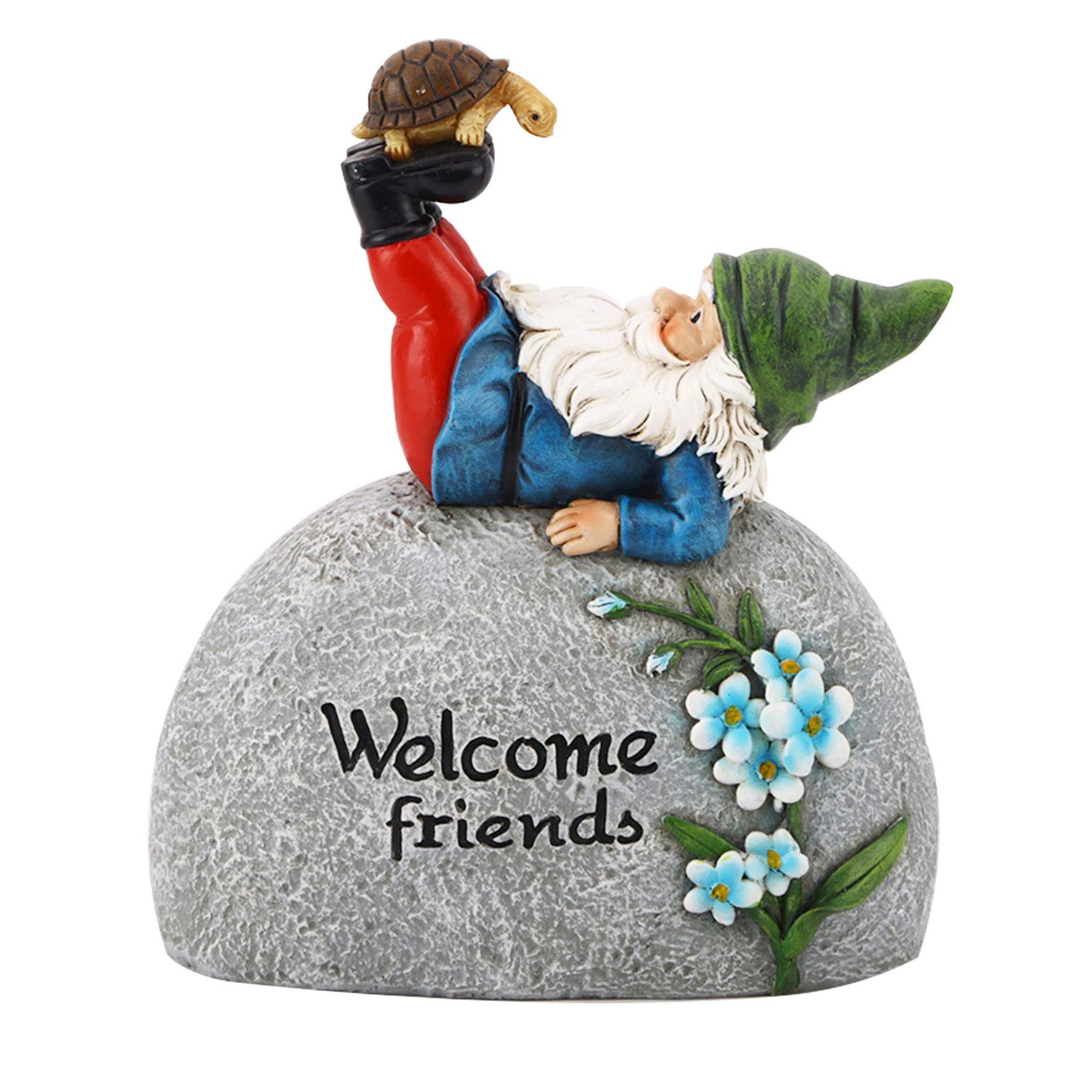 Blue Outdoor Garden Gnome Statue - Weather-Resistant Lawn & Patio Decor - Perfect for Garden, Yard & Home Decoration - Adds Whimsical Charm to Outdoor Spaces