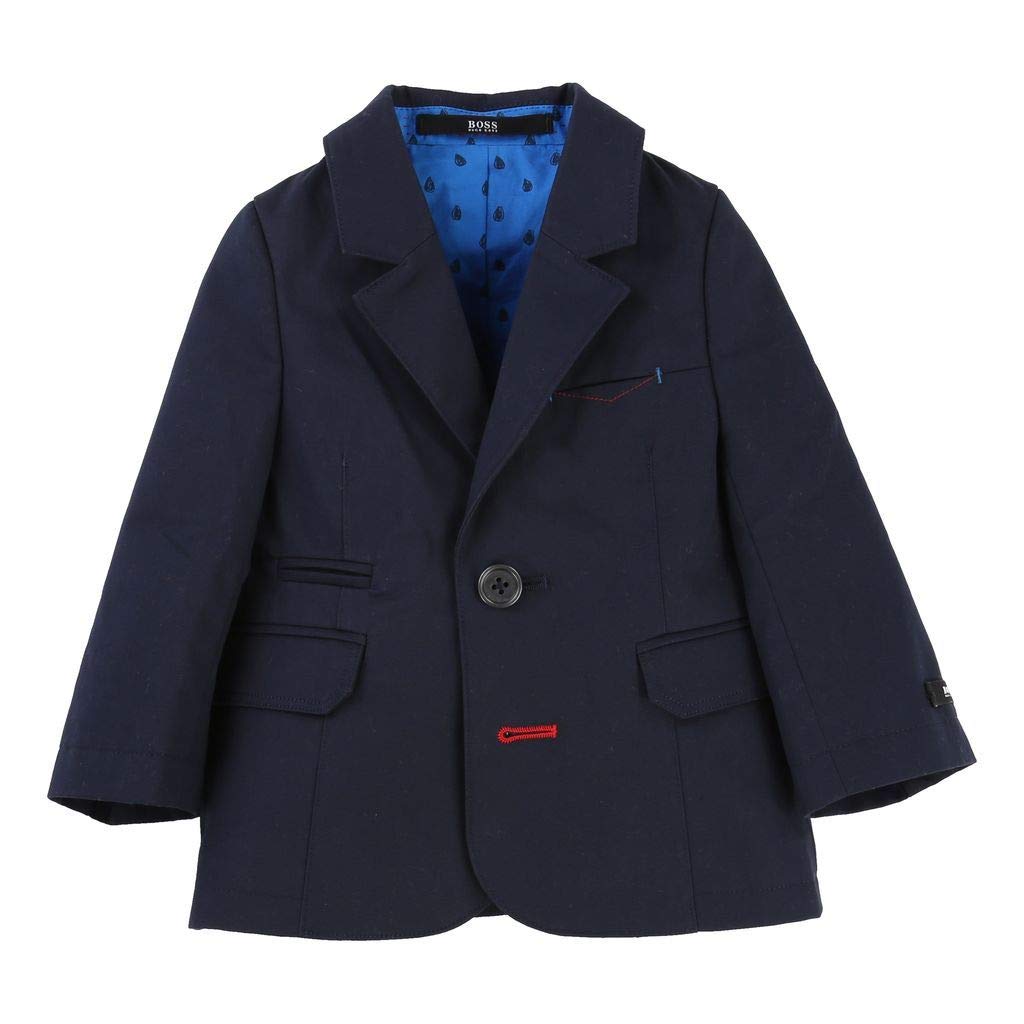 Hugo Boss Baby Boys Navy Blue Suit Jacket - Formal Blazer for Special Occasions, Weddings, and Family Photos