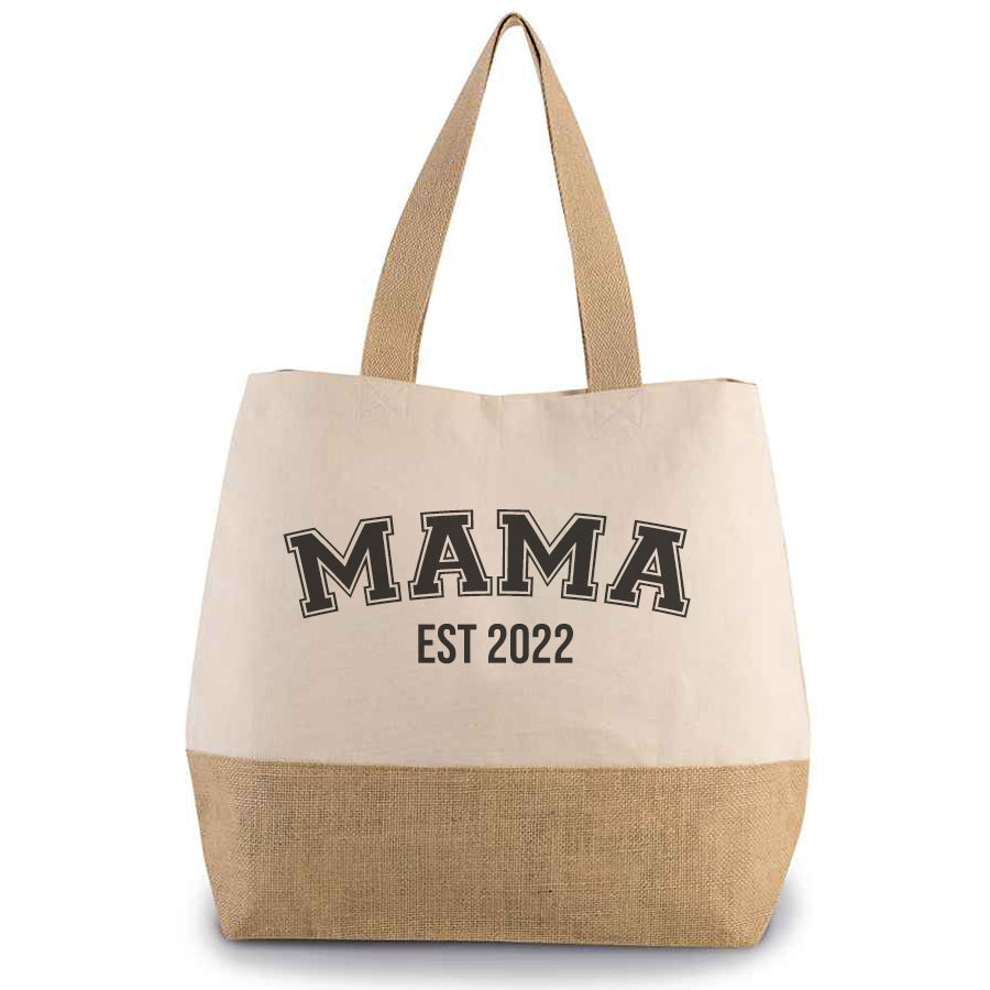 Personalized Mama Est Shopper Bag - Custom Tote for Moms | Perfect for Grocery Shopping, Beach Trips & Everyday Use