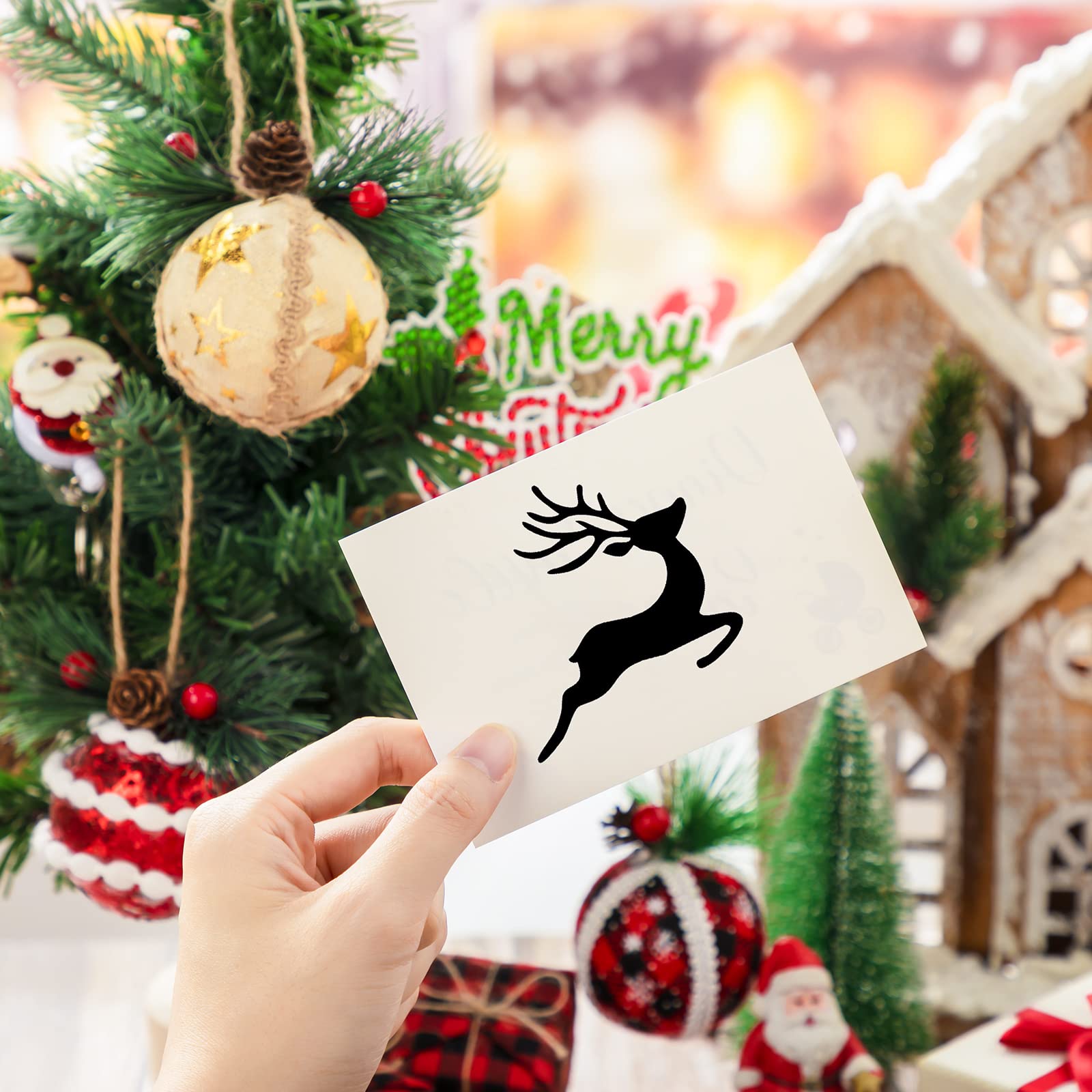 100 Pcs Reusable Wood Painting Stencils - Santa Style 2x2 Inch Drawing Templates for DIY Crafts, Scrapbooking, Holiday Decor & Home Wall Art | Perfect for Christmas Projects, Gift Wrapping & Seasonal Home Decoration