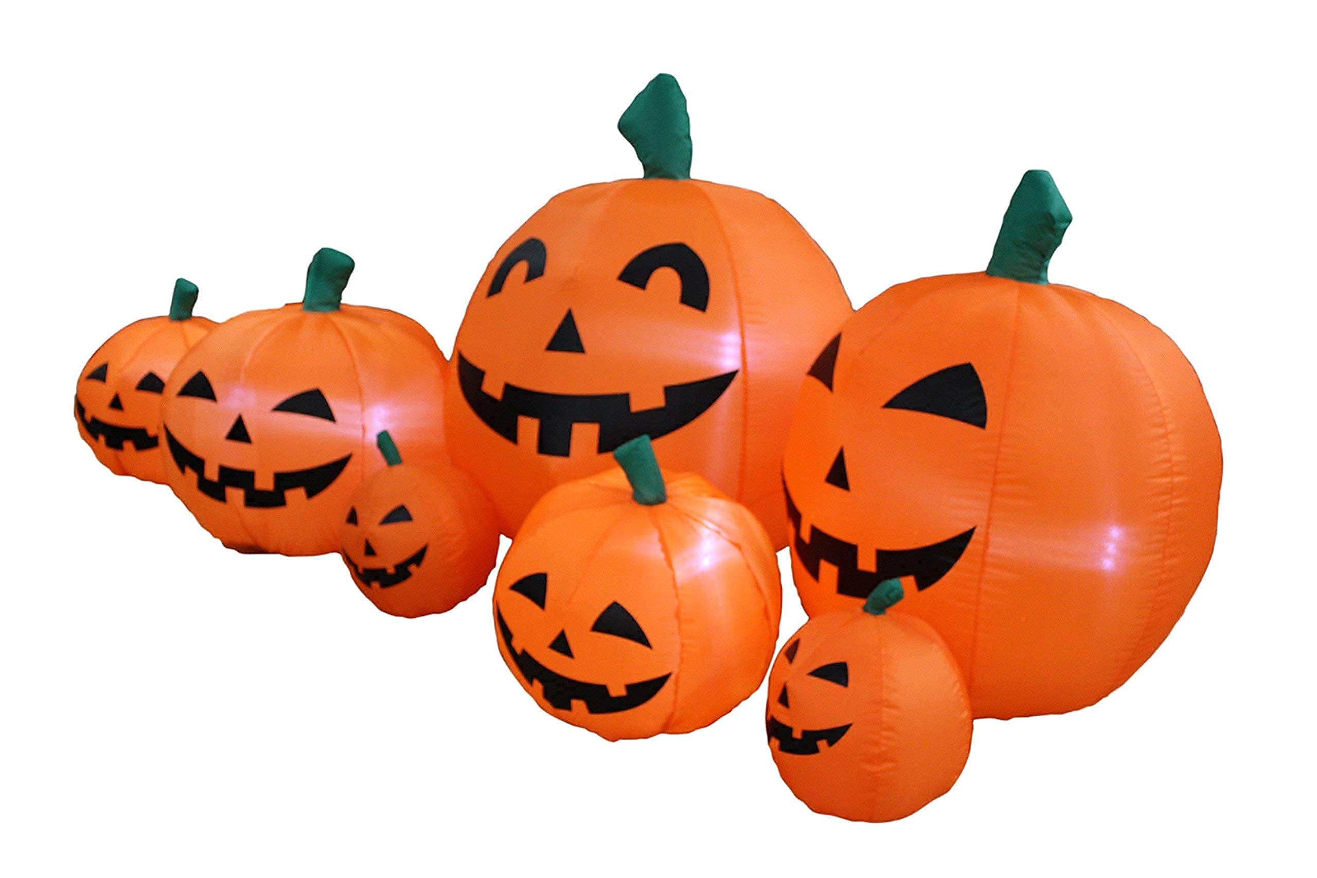 **6FT Inflatable Skeleton Ghost Riding Motorcycle & 7.5FT LED Halloween Pumpkin Patch Decorations Bundle – Spooky Outdoor Party Decor for Halloween, Yard, Haunted House, and Themed Events**