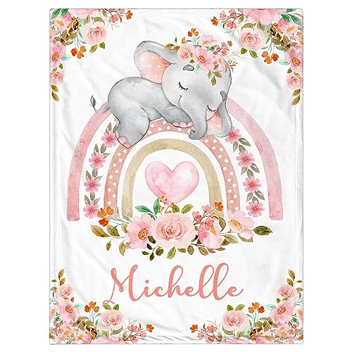 Rainbow and Elephant - Pink