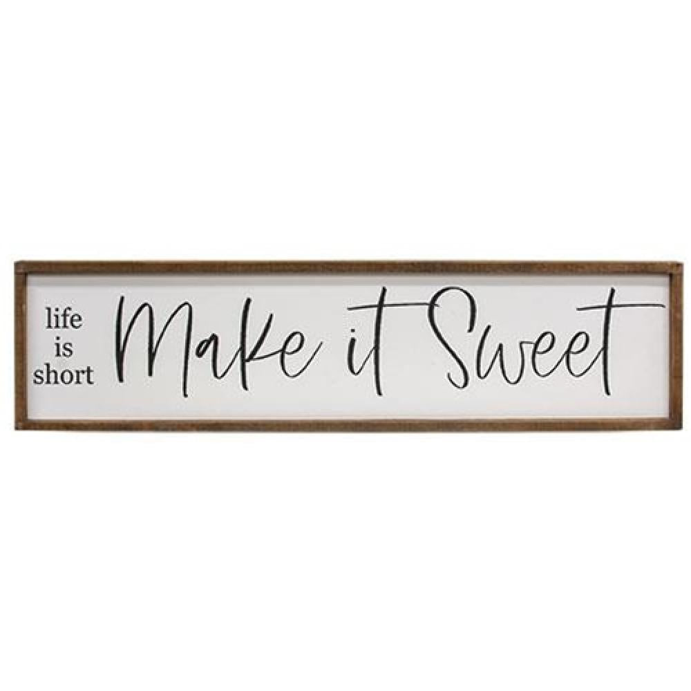 Life Is Short Make It Sweet Framed Wall Art - Inspirational Home Decor for Living Room, Bedroom & Office - Perfect Housewarming Gift