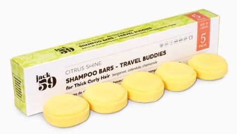 Jack59 Travel Size Shampoo Bar Refill 5 Pack - Organic Solid Shampoo for Camping, Gym & Air Travel | Eco-Friendly, TSA Approved, Sulfate-Free Hair Care