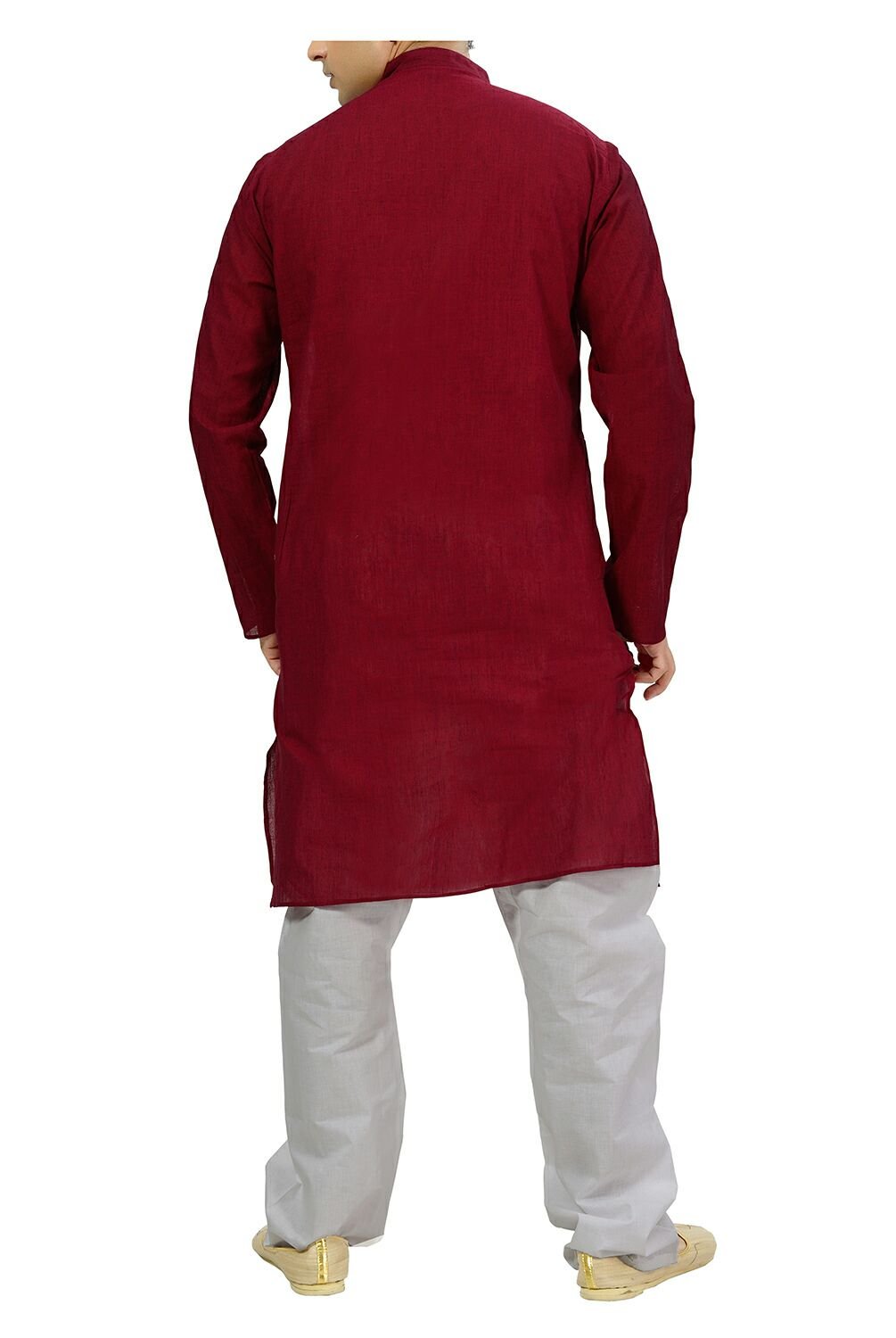 Men's Cotton Kurta Pyjama Set - Large Size Red Indian Ethnic Wear for Festivals & Weddings | Comfortable Traditional Outfit for Men