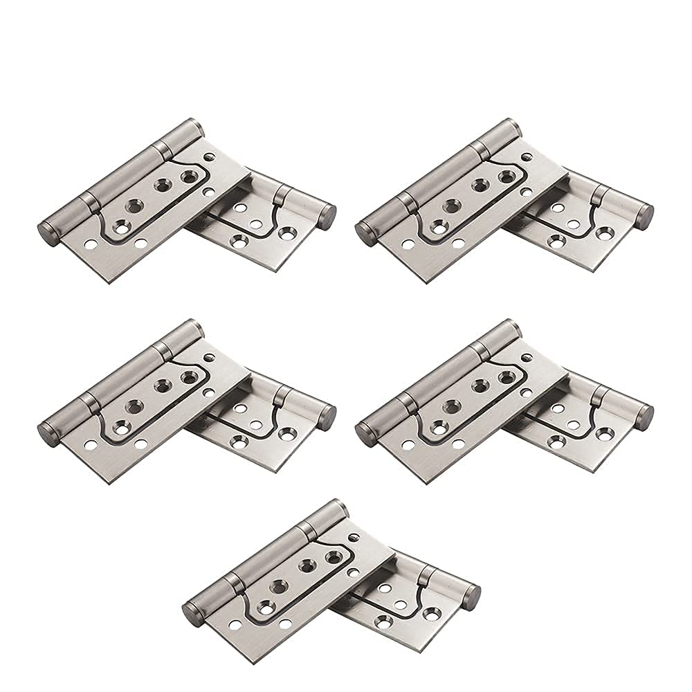 10 Pack 4 Inch 304 Stainless Steel Square Door Hinges with Screws - Rustproof Cabinet Hinges for Kitchen, Bathroom & Furniture (Silver)