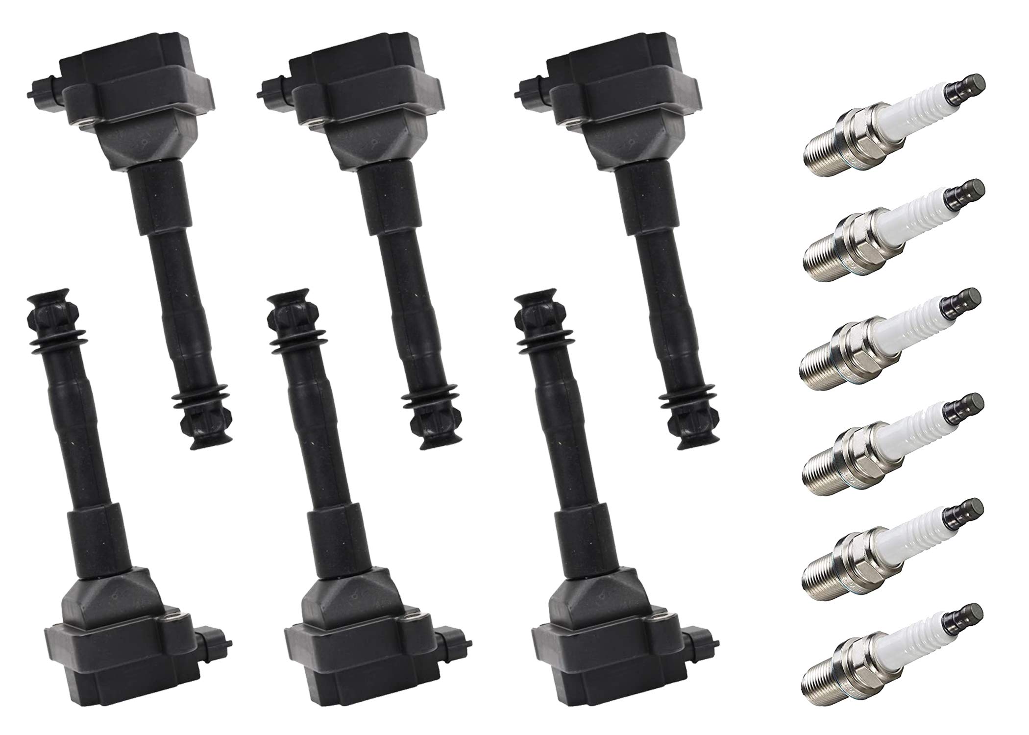 ENA 6-Piece Ignition Coil Pack & Platinum Spark Plug Set - Compatible with Porsche 911 Turbo (2000-2011 Models) - Direct Replacement for UF544 - Perfect for Performance Upgrades & Engine Maintenance