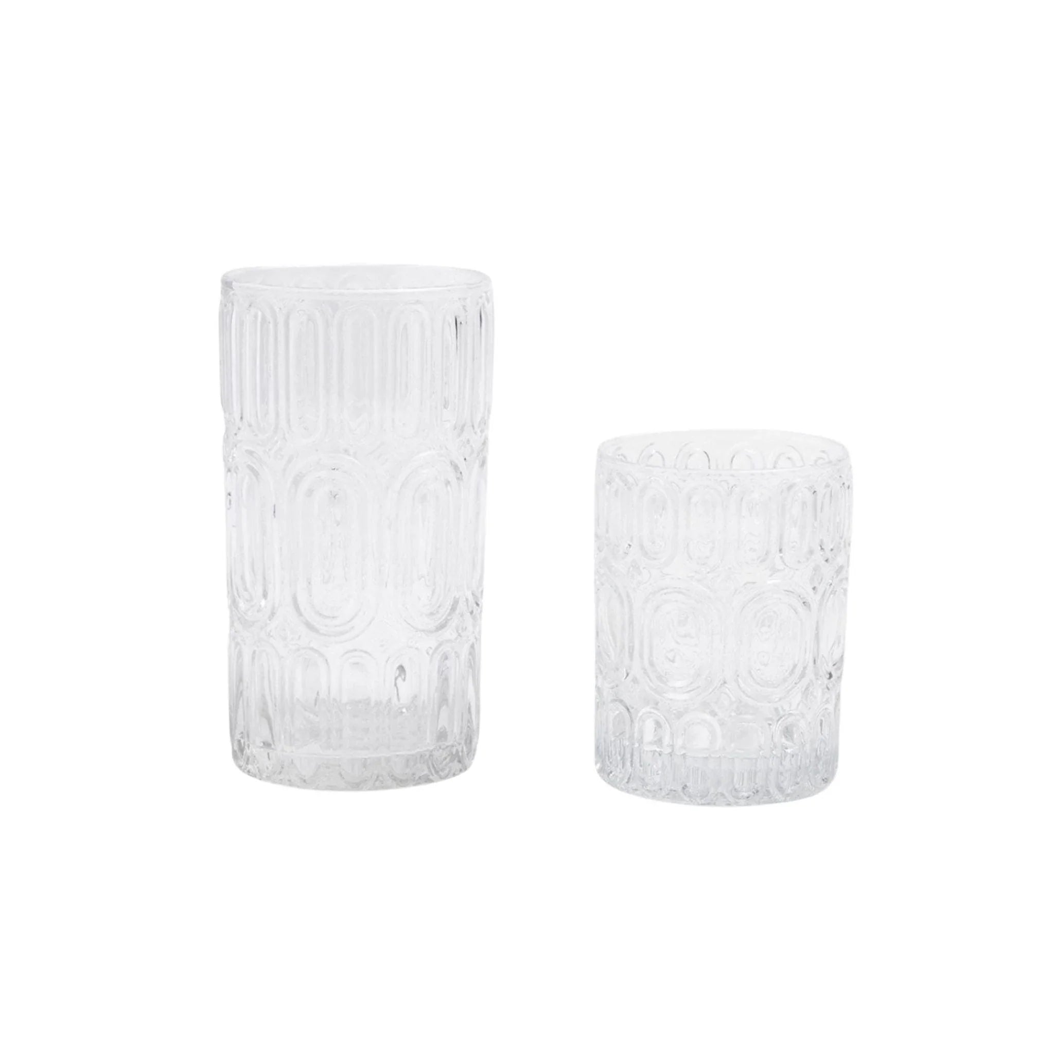 Vintage 70's Inspired Hand Blown Highball Glasses Set - 16oz Retro Cocktail Glasses for Whiskey, Mojito & Iced Tea - Perfect for Home Bar, Parties & Gift Giving