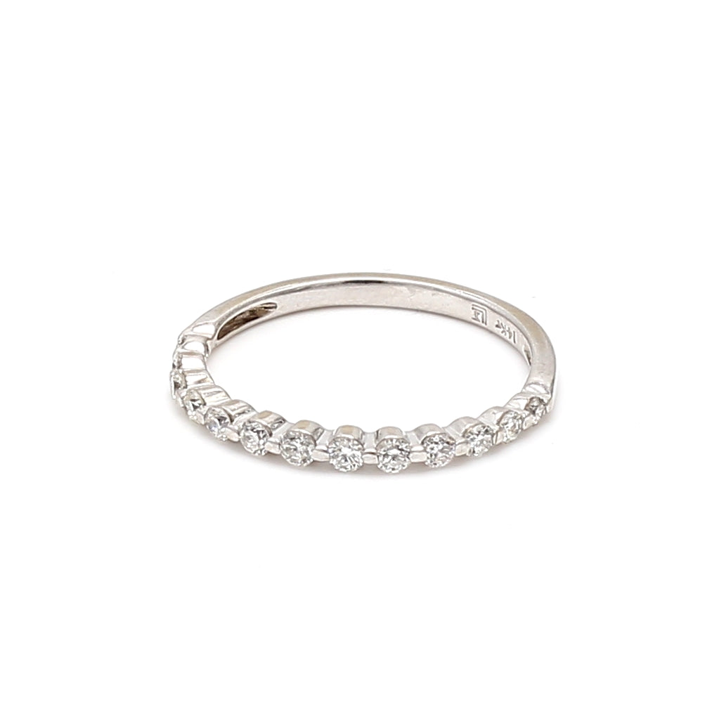0.13 Carat Round Brilliant G SI1 Diamond 14K White Gold Wedding Band Ring - Perfect for Engagement, Anniversary & Everyday Wear