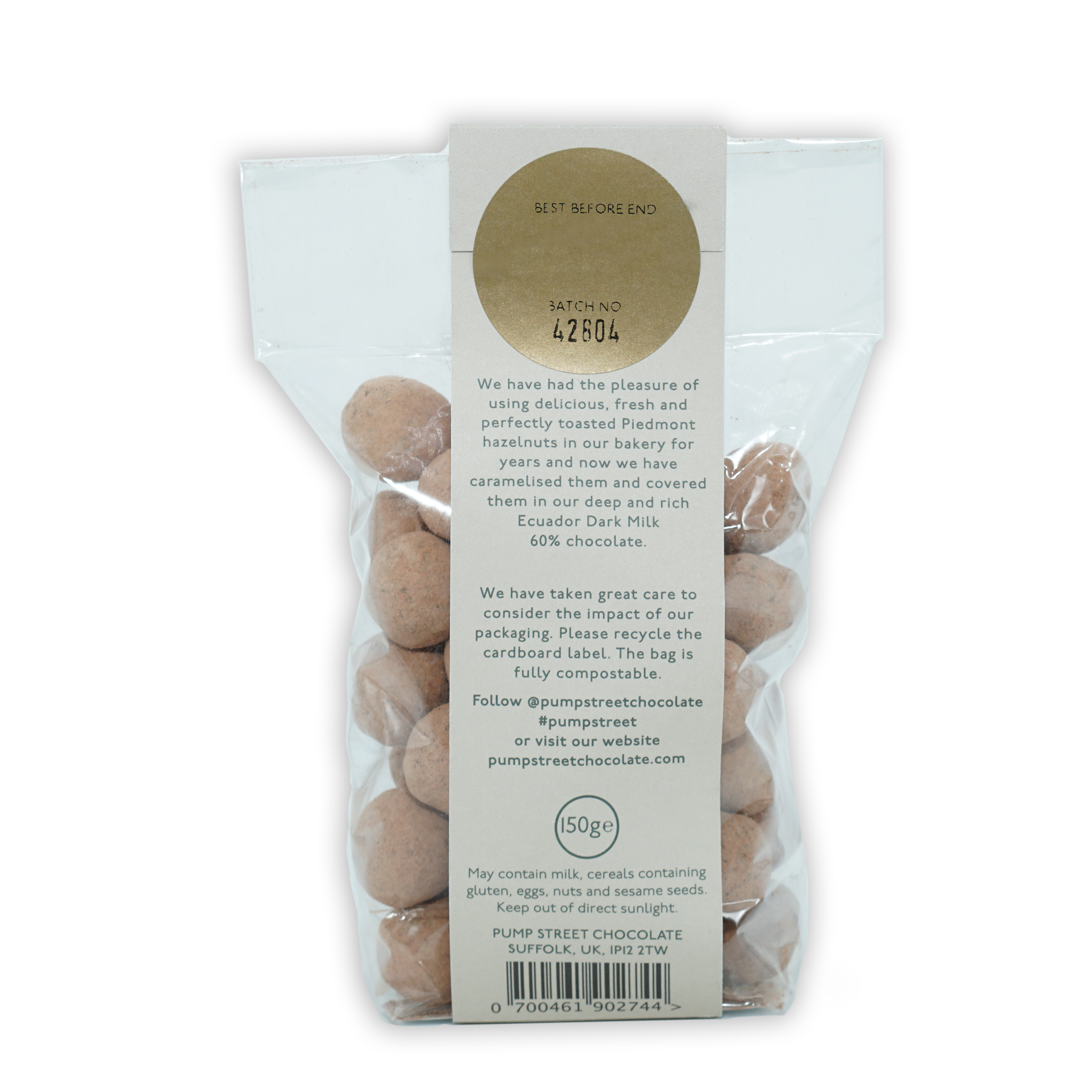 Pump Street Dark Milk Chocolate with Caramelized Hazelnuts 60% Cocoa - Perfect for Gifts, Desserts & Gourmet Snacking