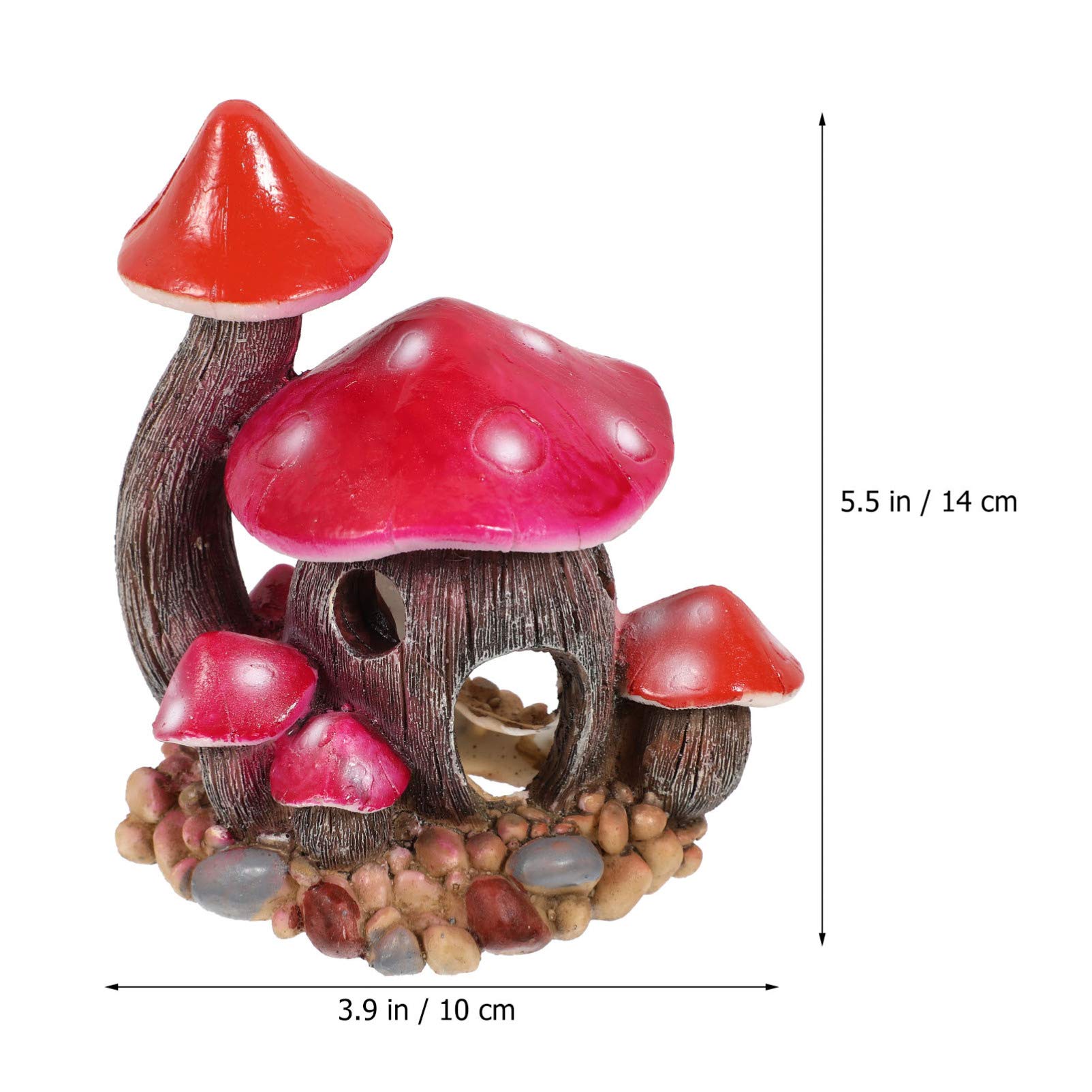 Balacoo Resin Mushroom House Aquarium Ornament - Fish Tank Decoration, Betta Hideout & Shrimp Cave for Small Aquatic Pets | Fairy Tale Underwater Landscape for Home & Office Aquariums