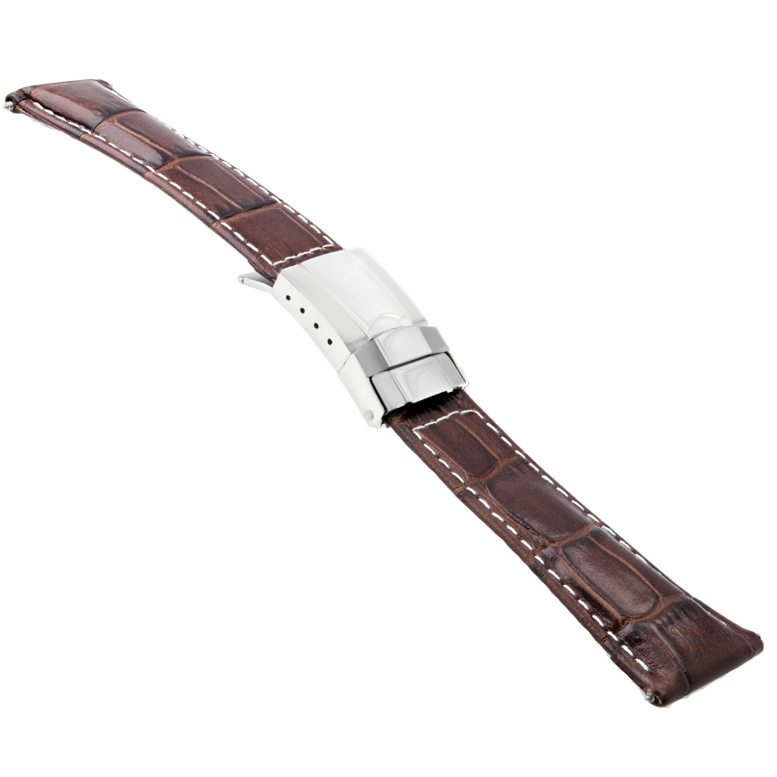 Ewatchparts Genuine Leather Watch Band Strap for Rolex Daytona 116518 116519 - Light Brown with White Stitching & Short Clasp | Premium Replacement Watch Accessory for Men's Luxury Watches | Perfect for Business, Casual Wear & Special Occasions